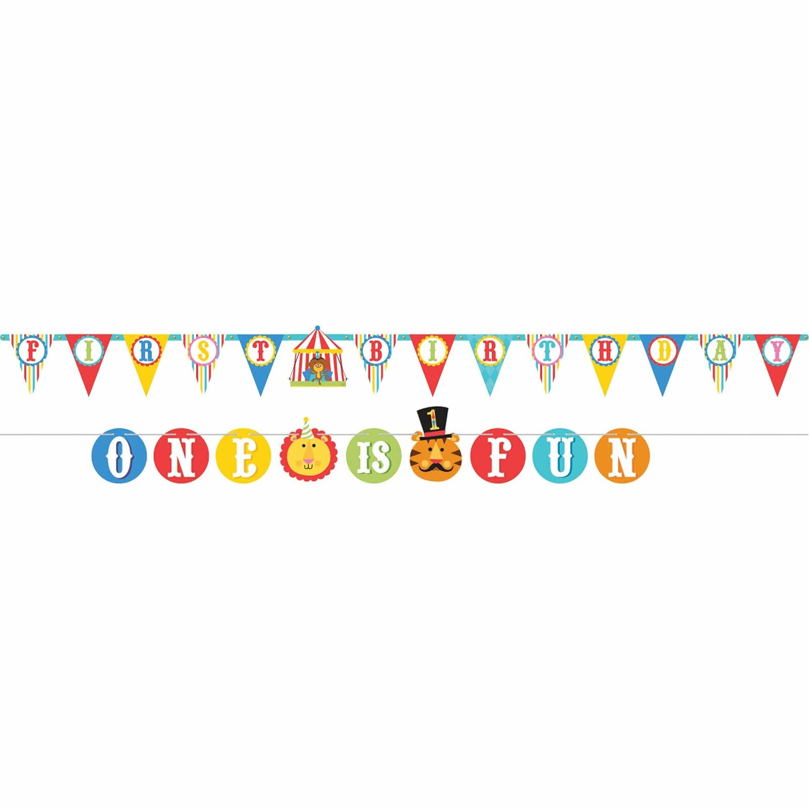 1st Birthday Circus Jumbo Letter Banner Kit