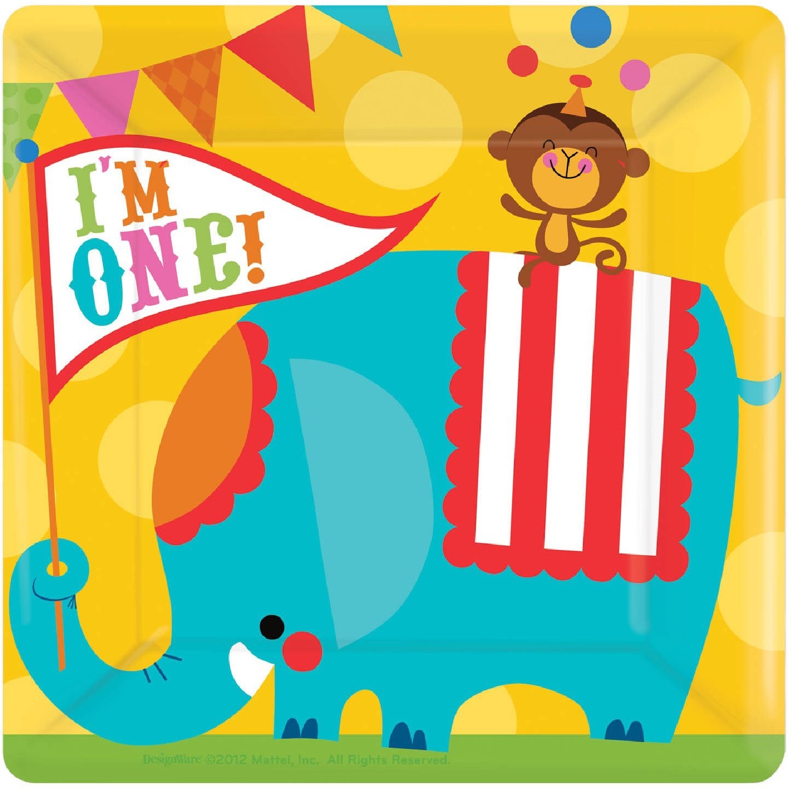 1st Birthday Circus Large Paper Plates (Pack of 8)