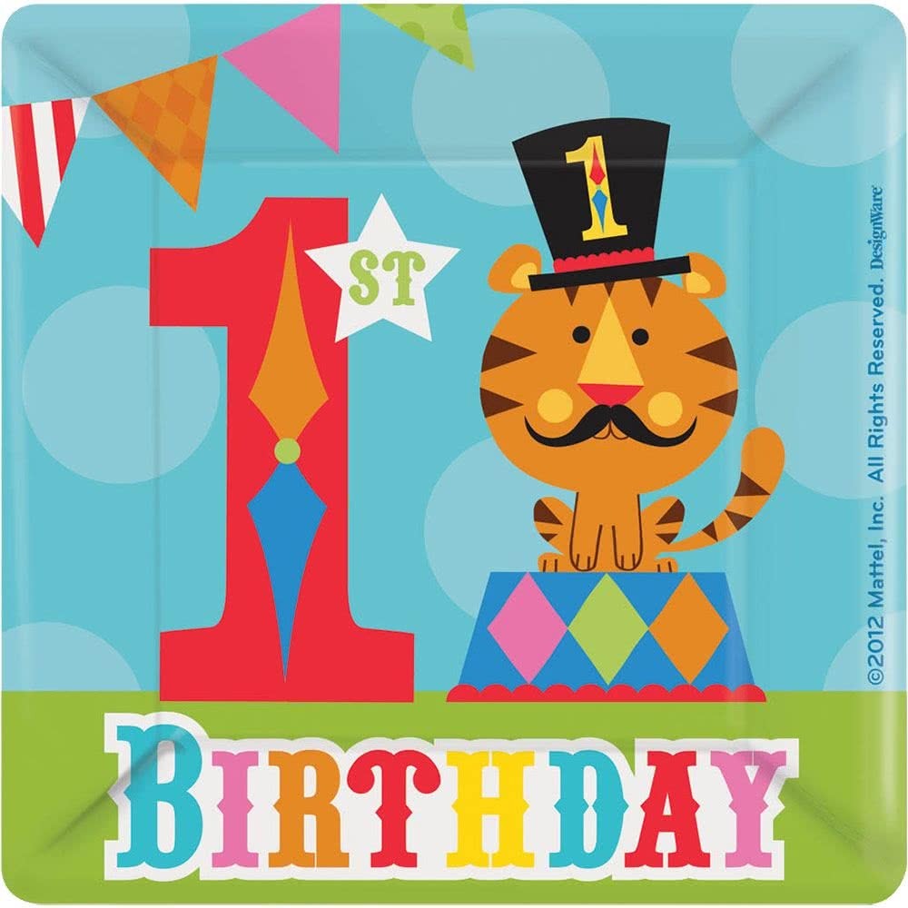 1st Birthday Circus Small Paper Plates (Pack of 8)