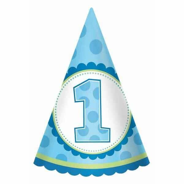Sweet Lil Cupcake Boy Party Hats (Pack of 8)