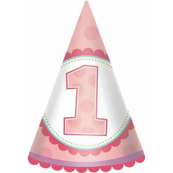 Sweet Lil Cupcake Girl Party Hats (Pack of 8)