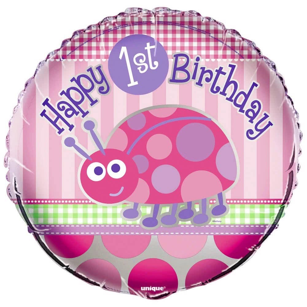 First Birthday Ladybug Helium Balloon