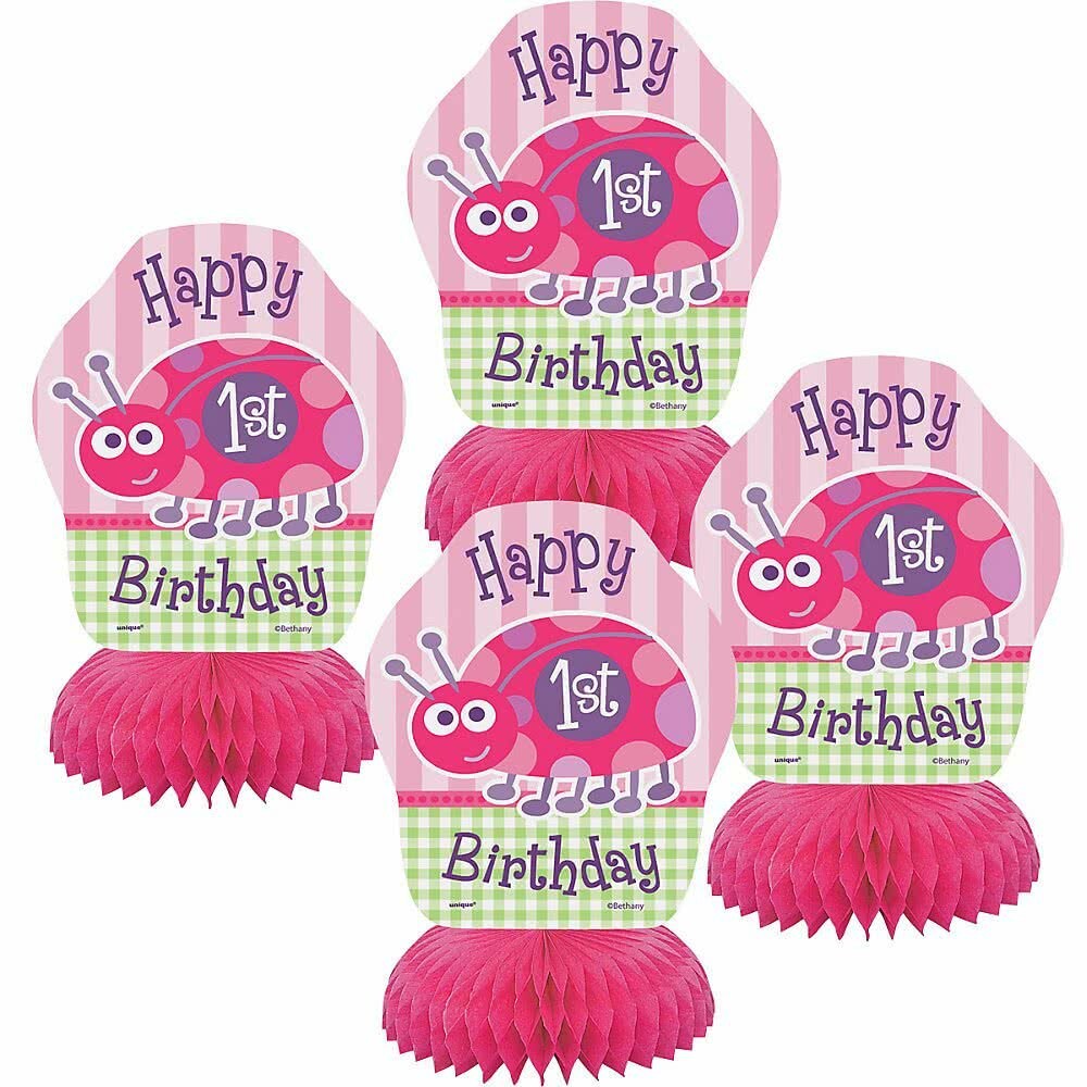 First Birthday Ladybug Mini Centrepieces (Set of 4)