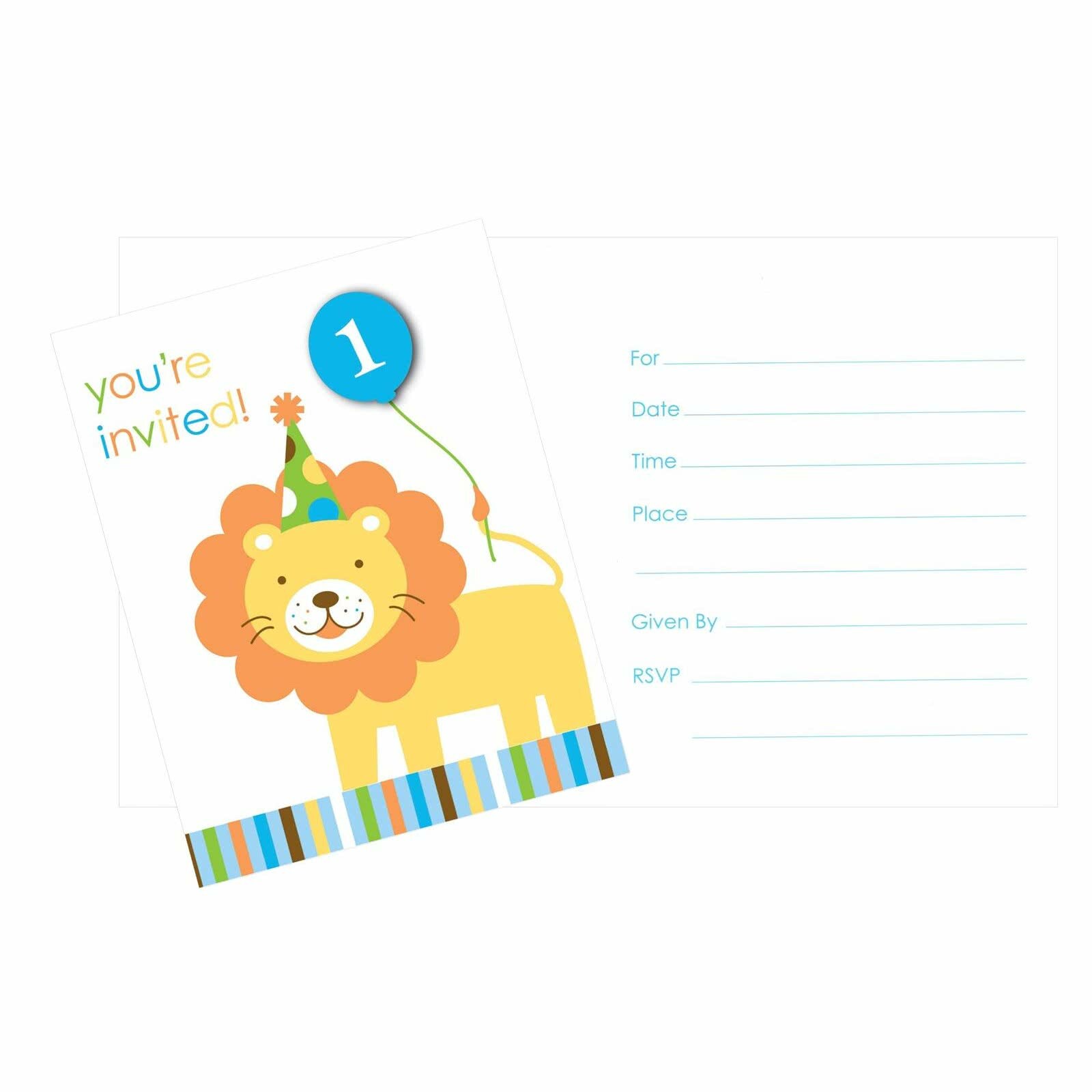 Sweet At One Boy Party Invitations (Pack of 8)