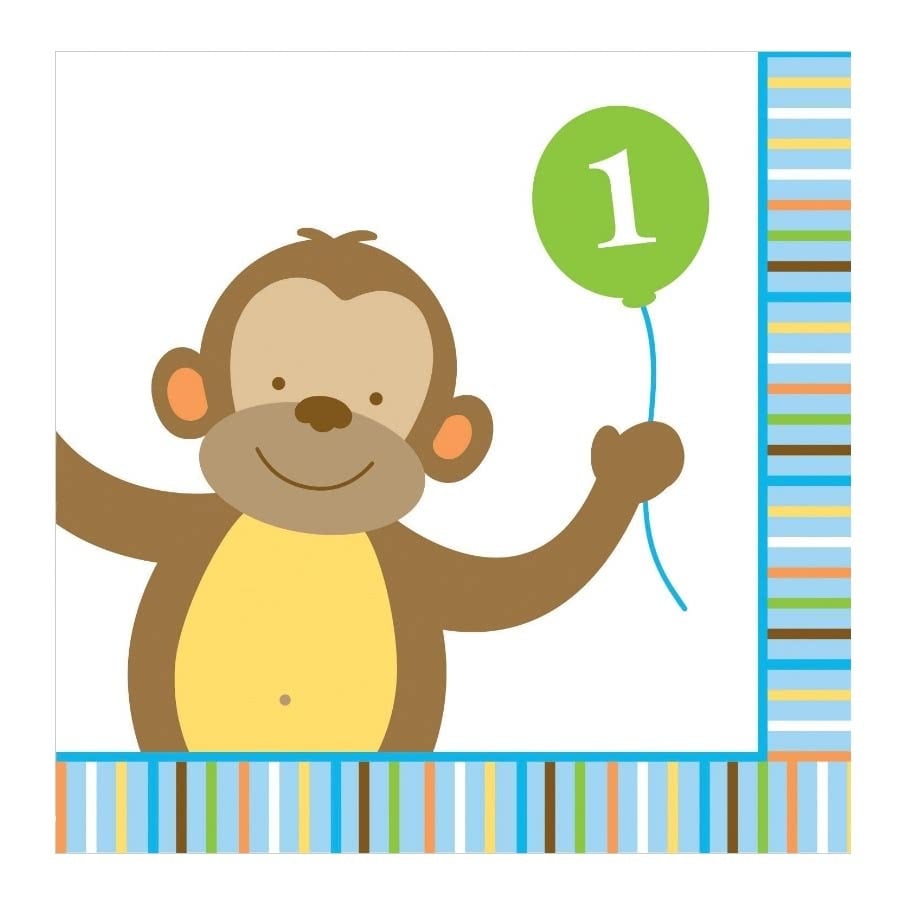 Sweet At One Boy Small Napkins / Serviettes (Pack of 16)