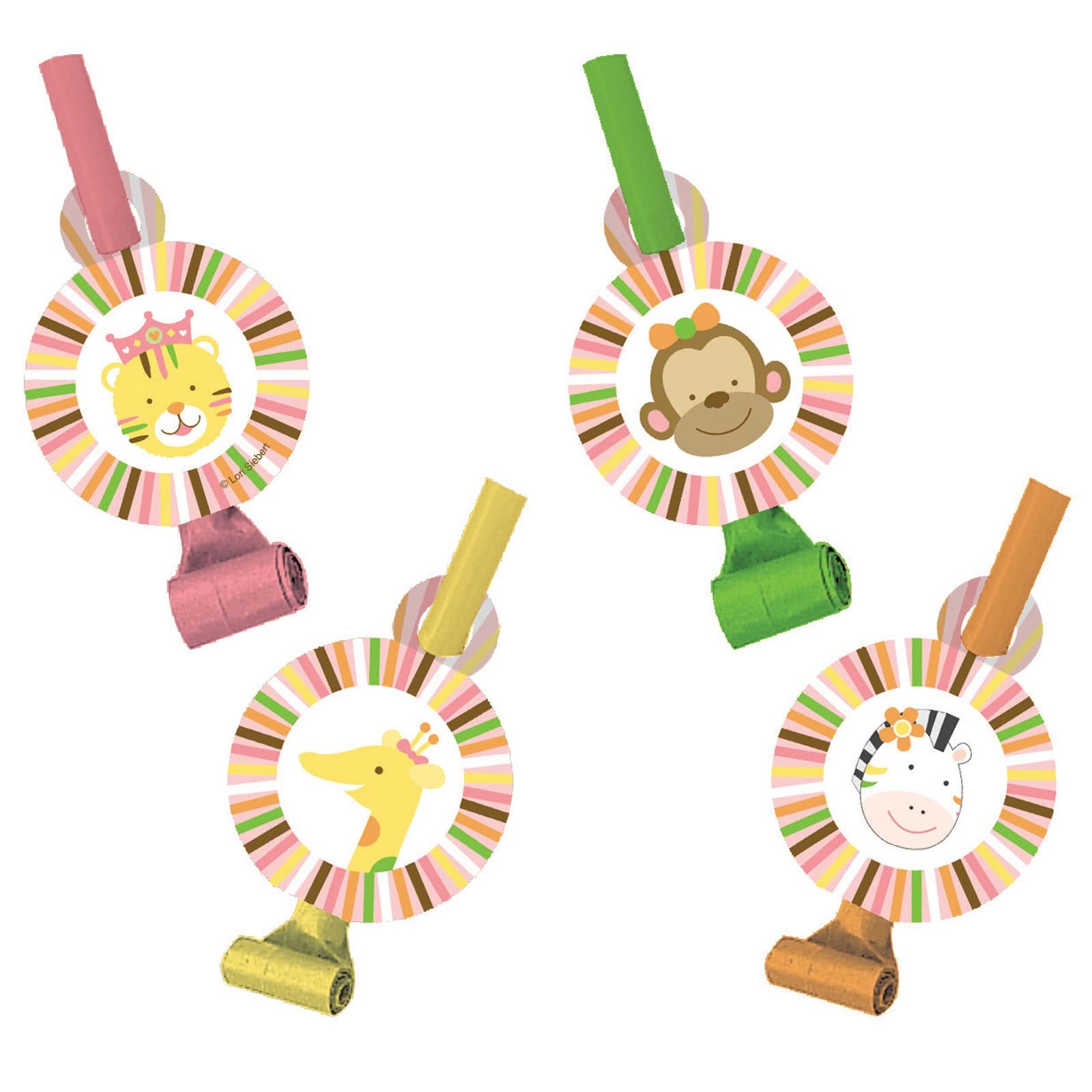 Sweet At One Girl Party Blowers (Pack of 8)