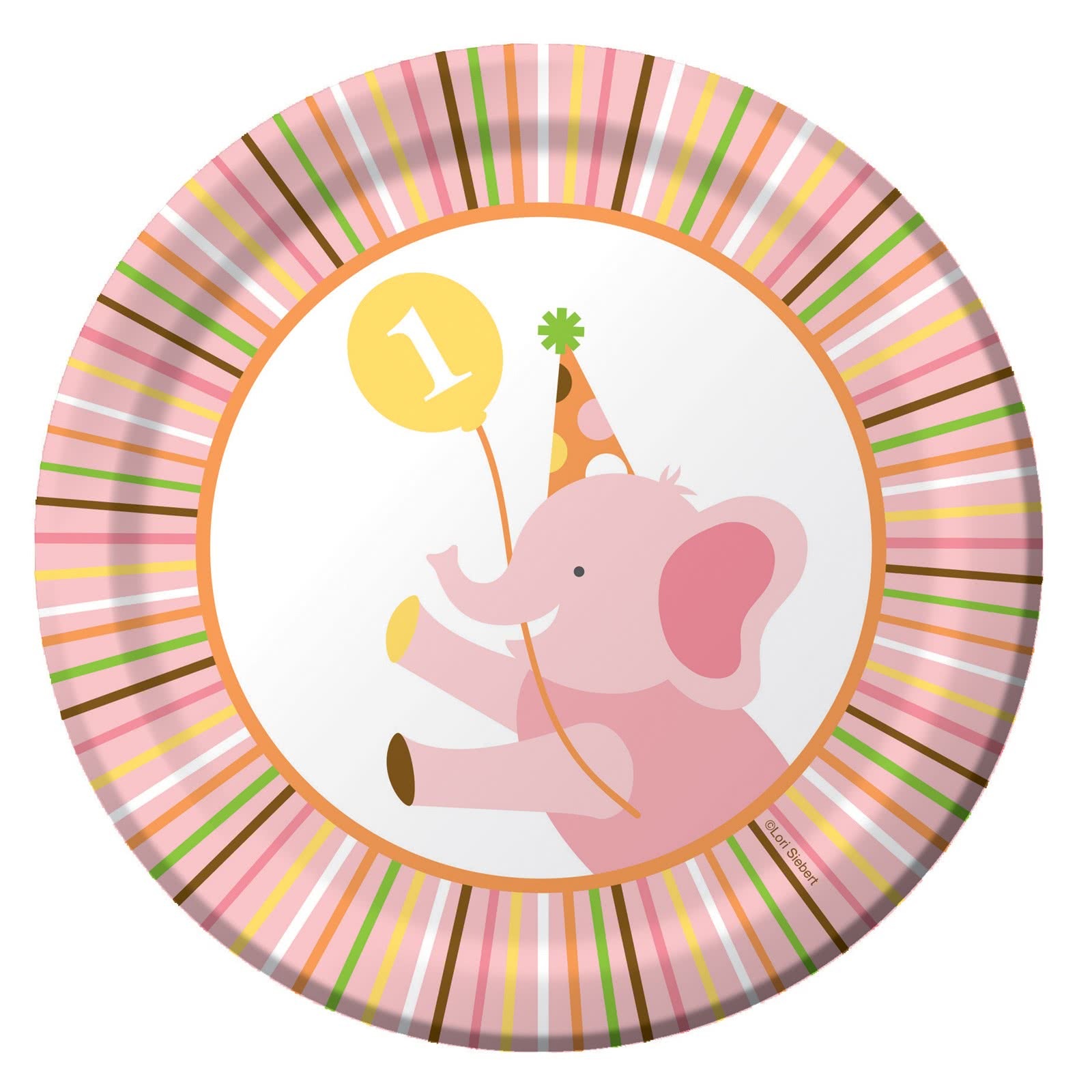 Sweet At One Girl Small Paper Plates (Pack of 8)