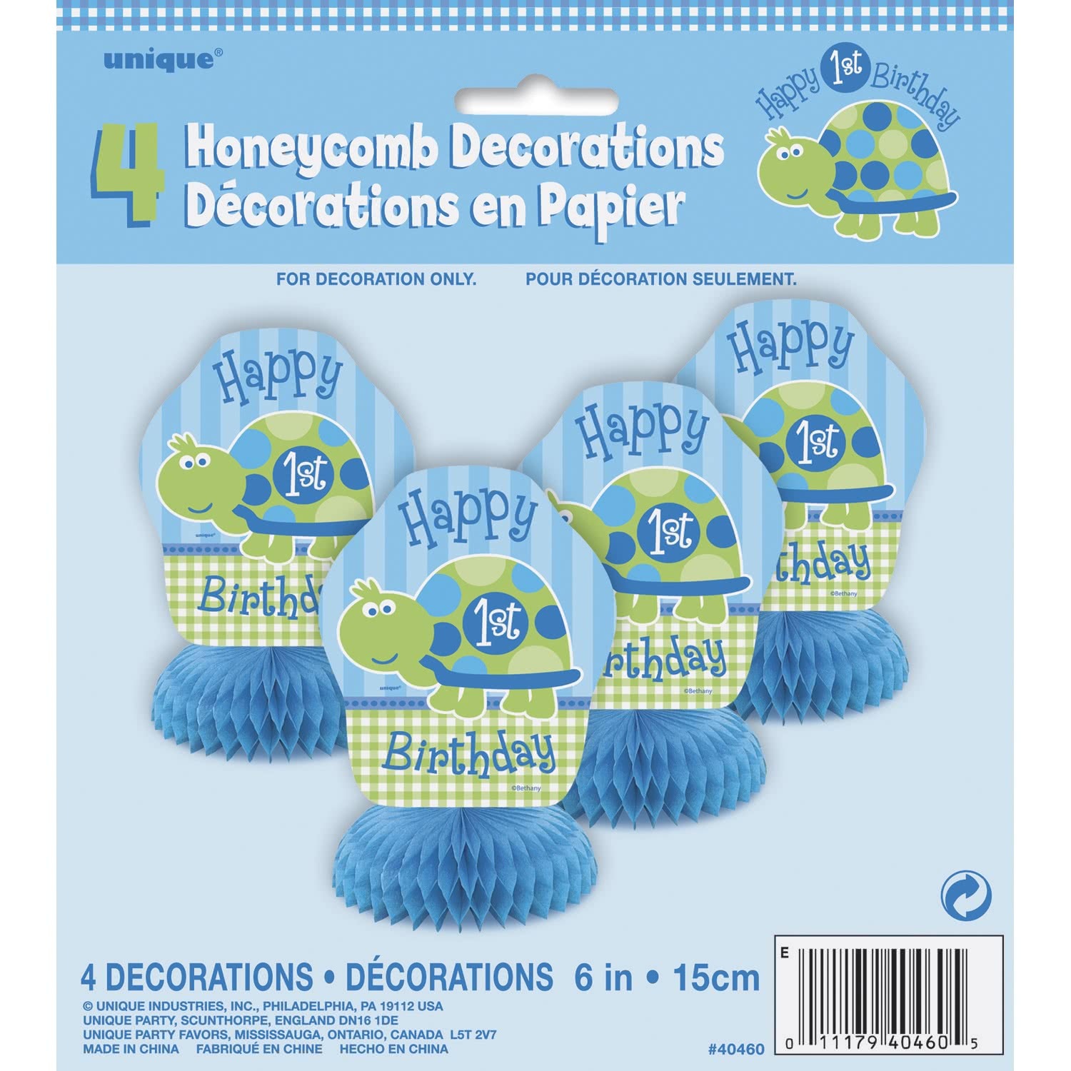 First Birthday Turtle Mini Centrepieces (Set of 4)