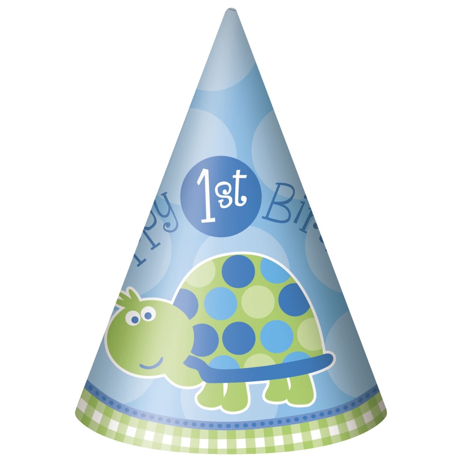 First Birthday Turtle Party Hats (Pack of 8)