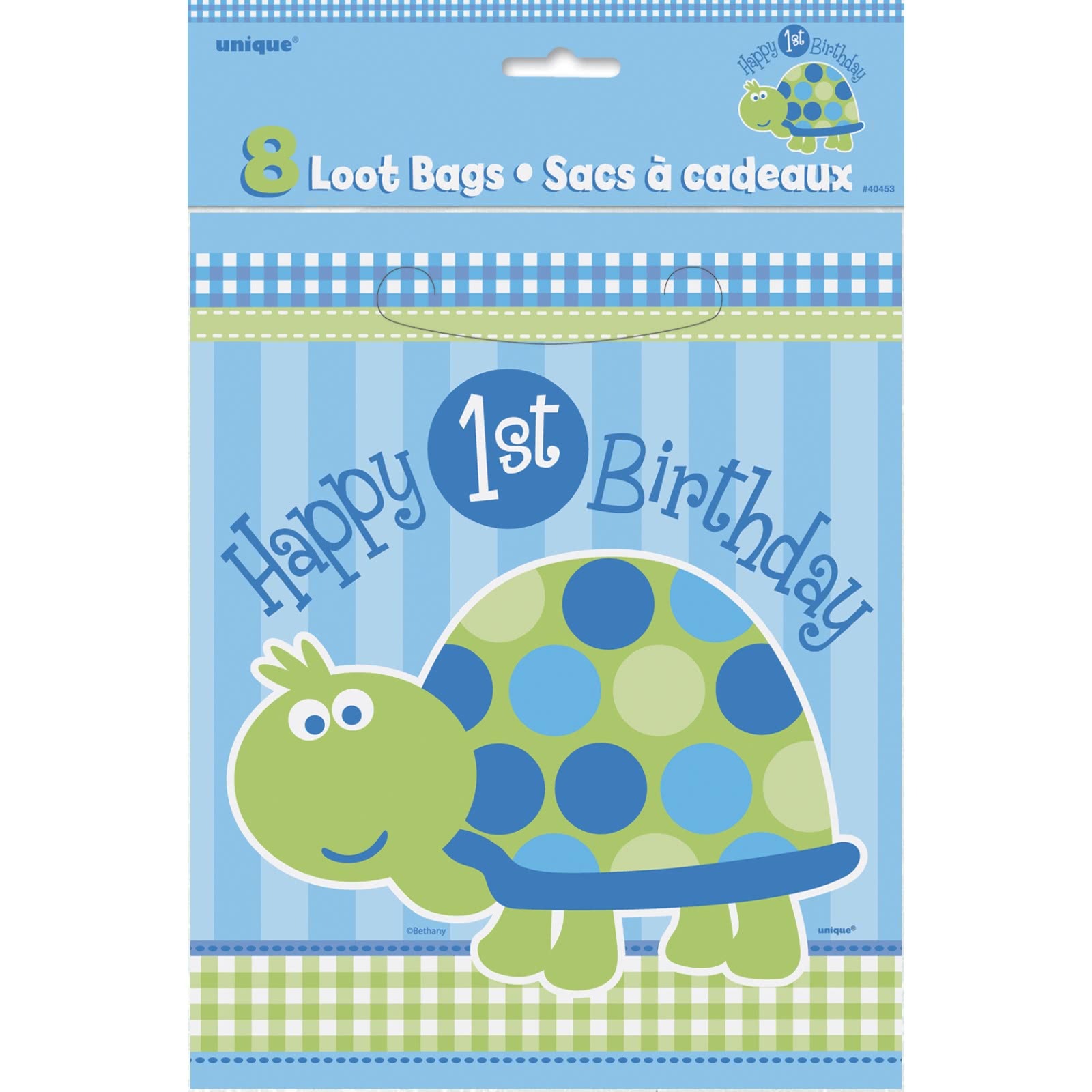 First Birthday Turtle Lolly/Treat Bags (Pack of 8)