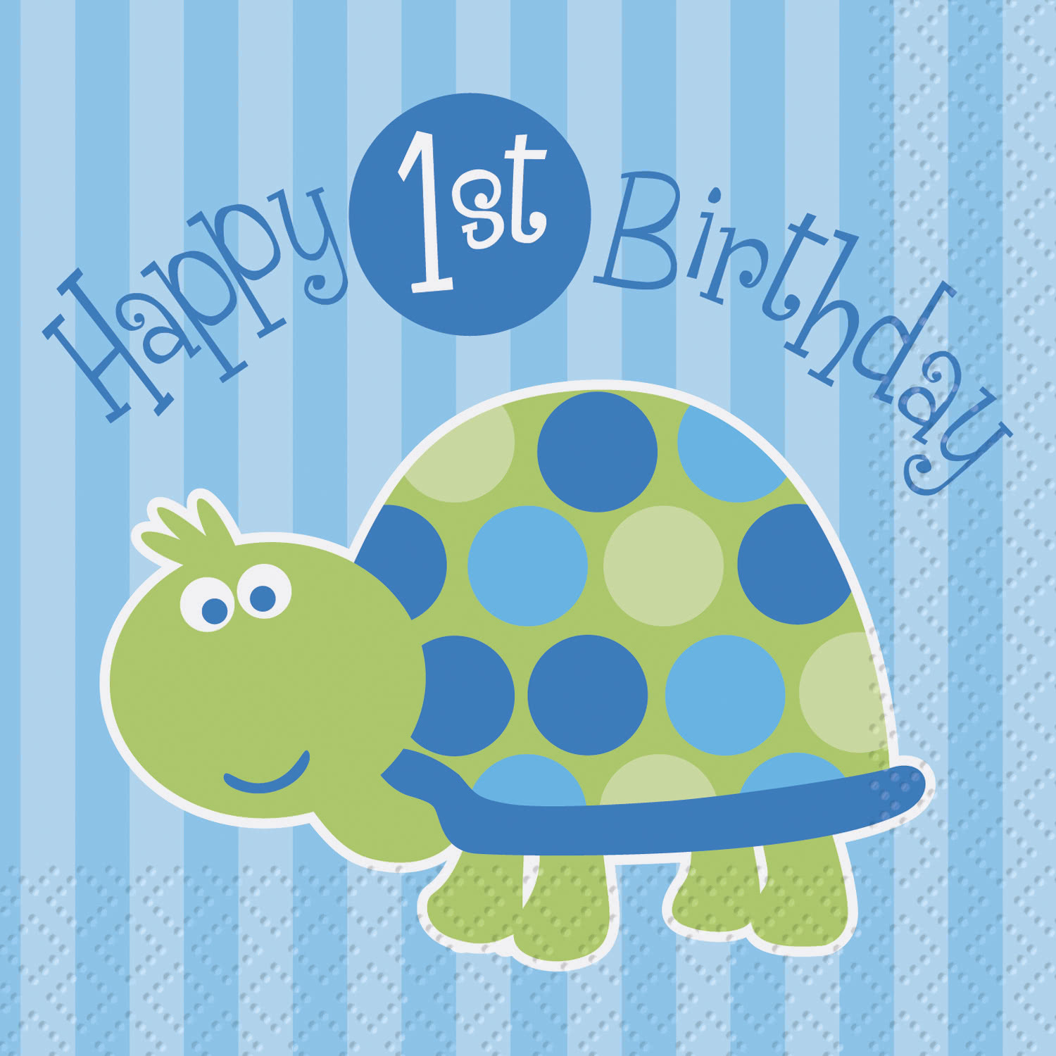 First Birthday Turtle Small Napkins / Serviettes (Pack of 16)