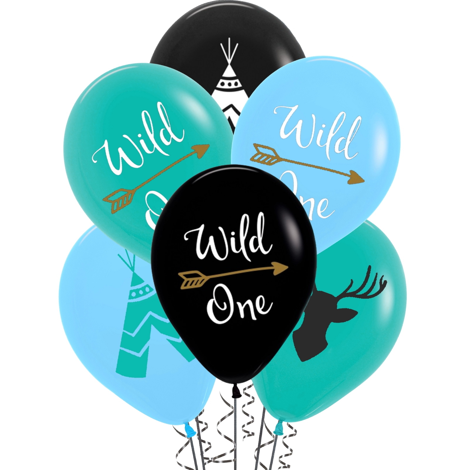 Wild One Boy Tribal Balloons (Pack of 6)