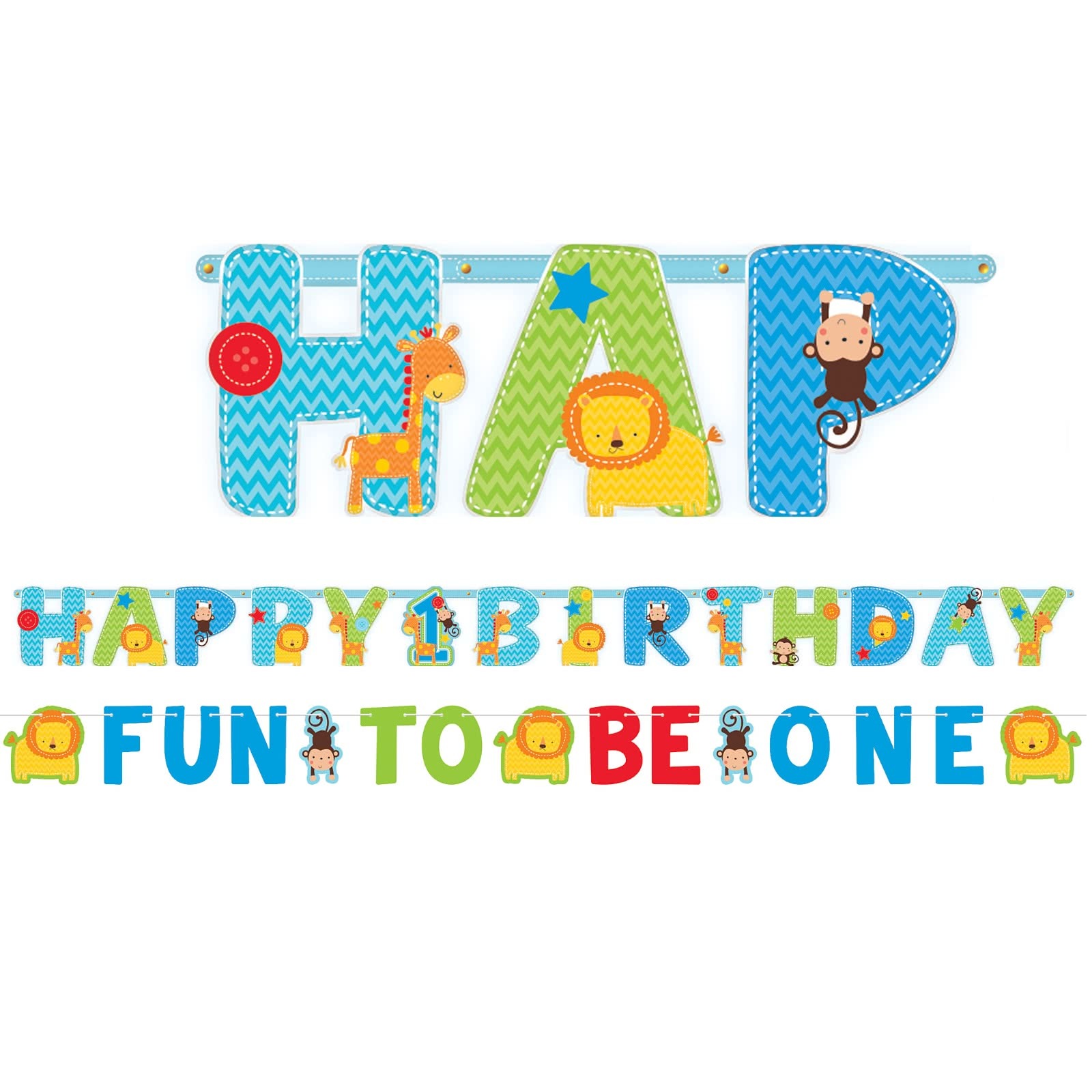 One Wild Boy Jumbo Letter Banner Kit