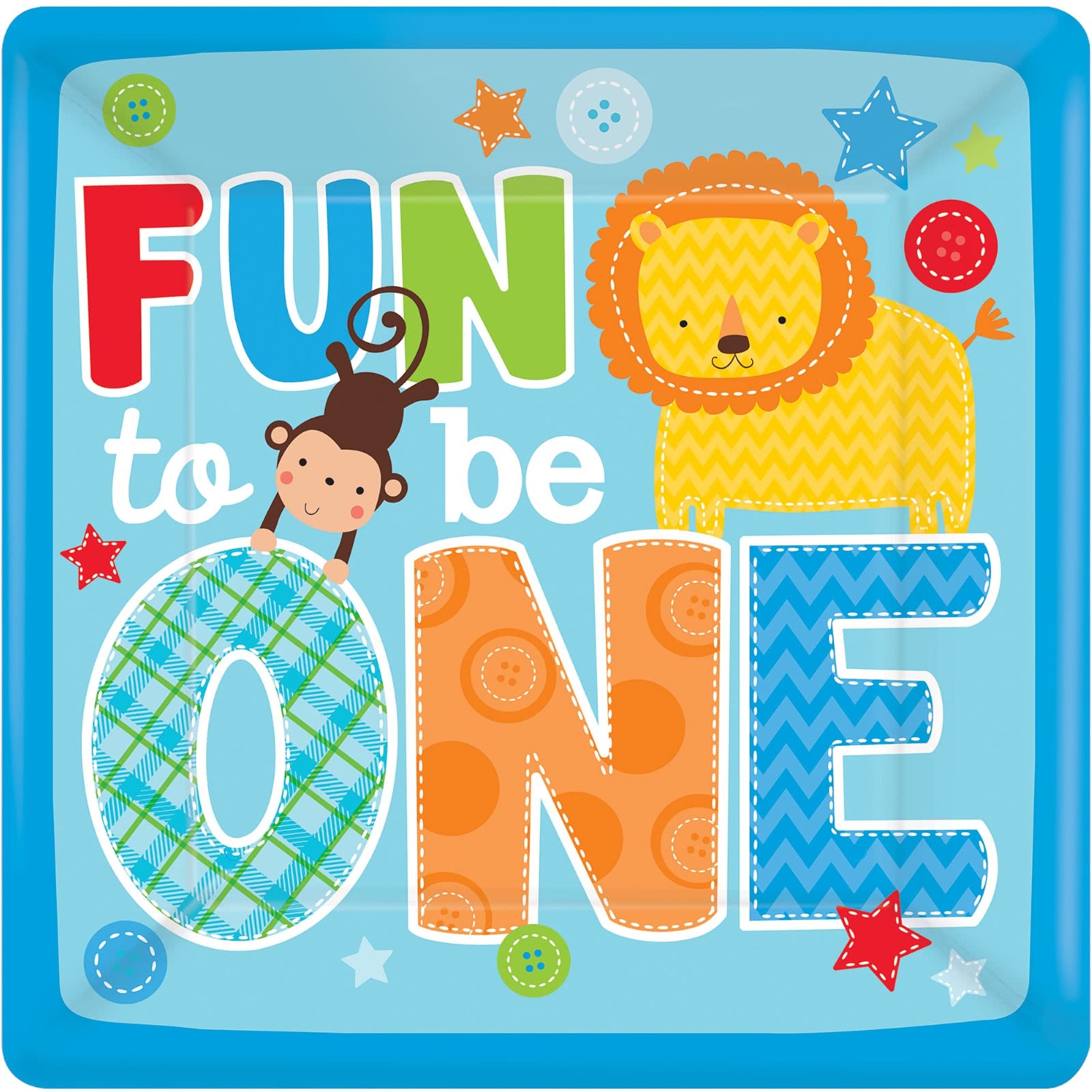 One Wild Boy Large Paper Plates (Pack of 8)
