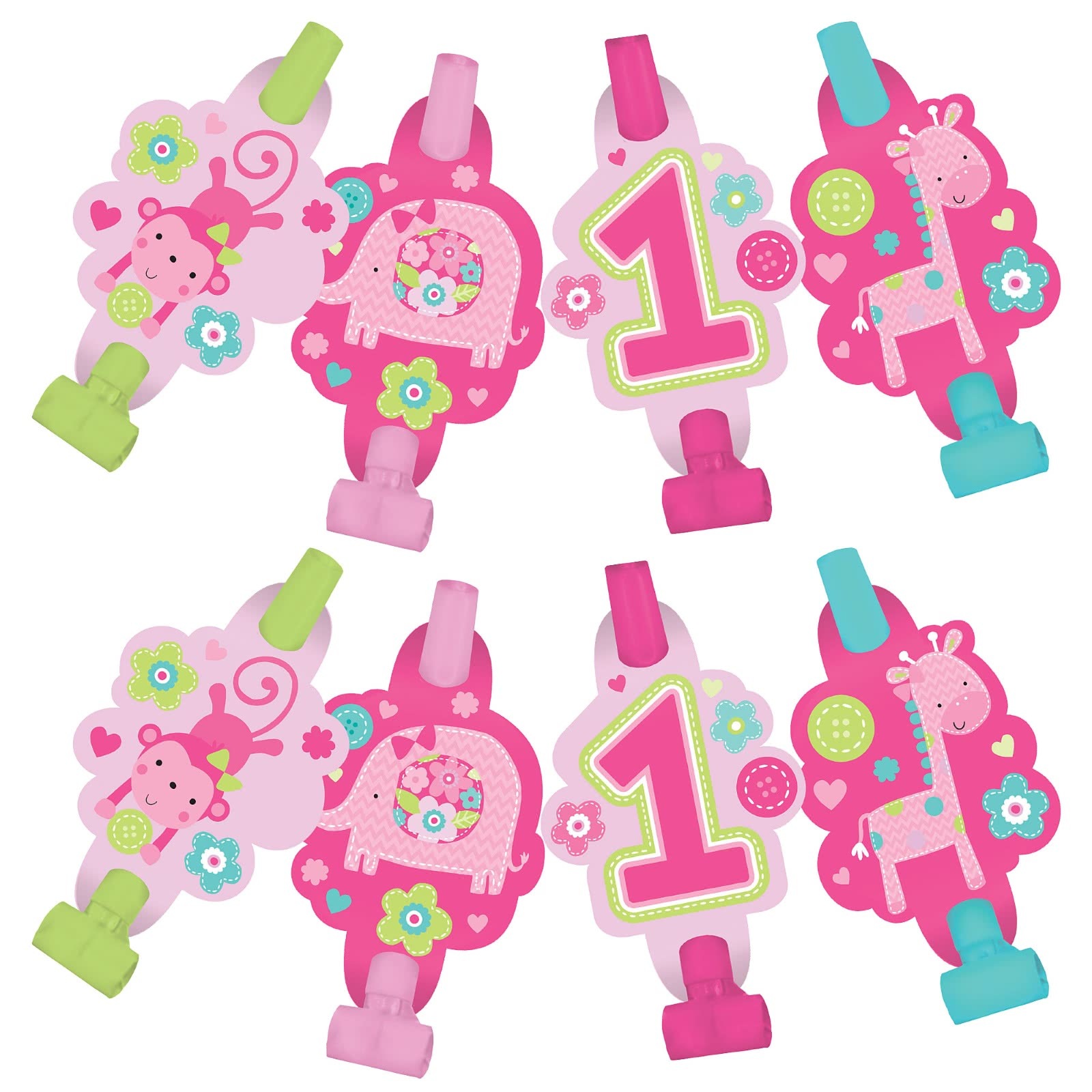 One Wild Girl Party Blowers (Pack of 8)