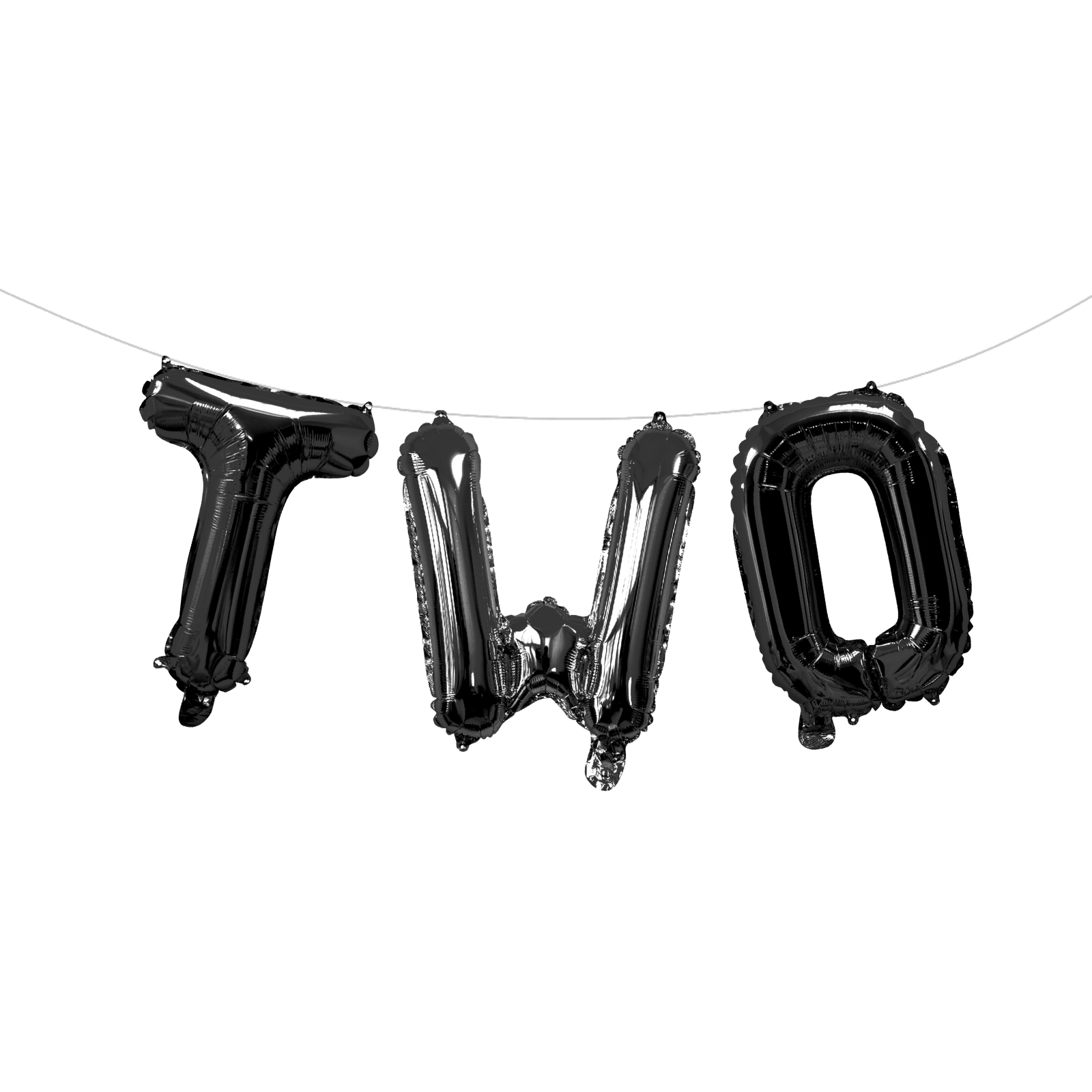 Black 2nd Birthday Foil Balloon Letter Pack (Air Fill)
