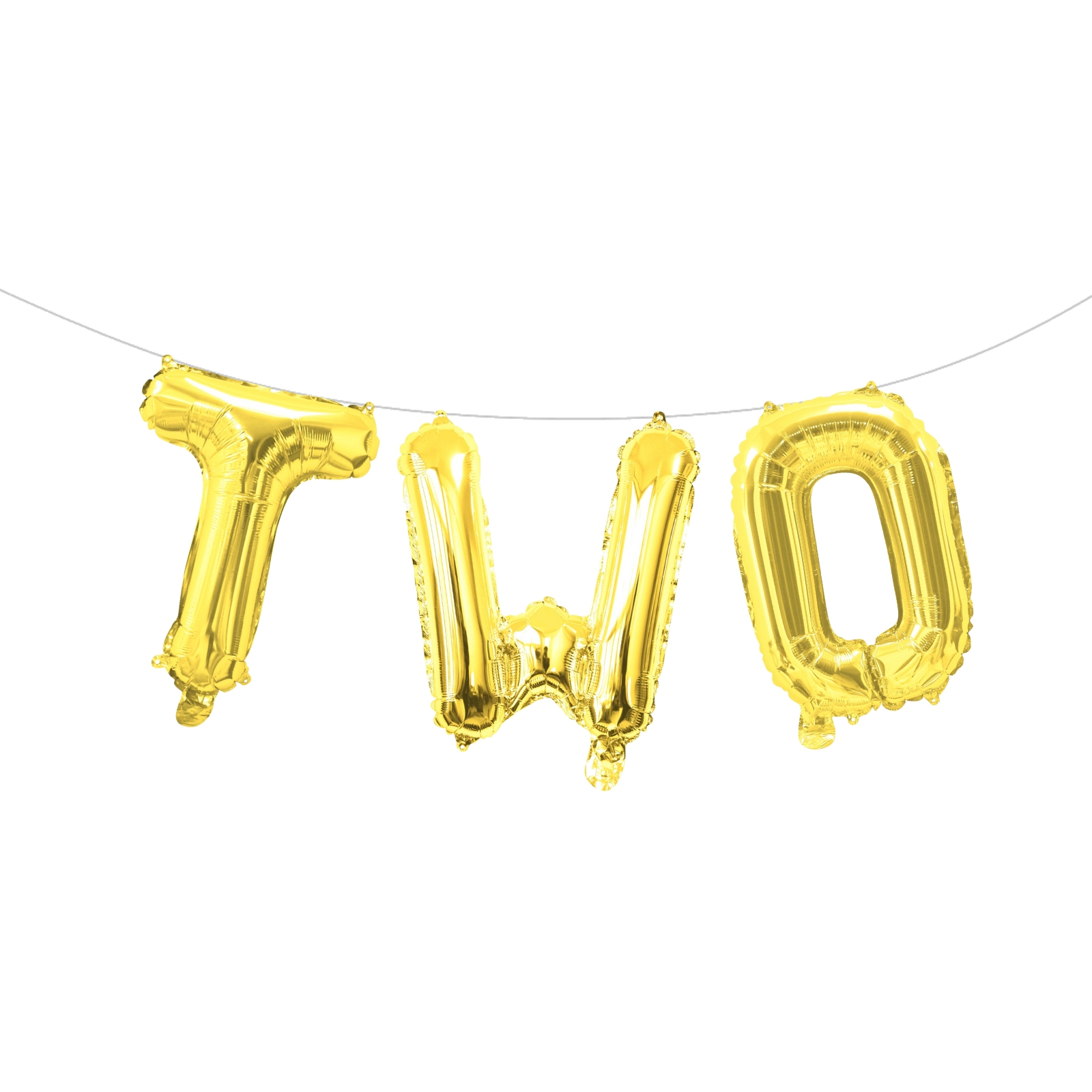 Gold 2nd Birthday Foil Balloon Letter Pack (Air Fill)