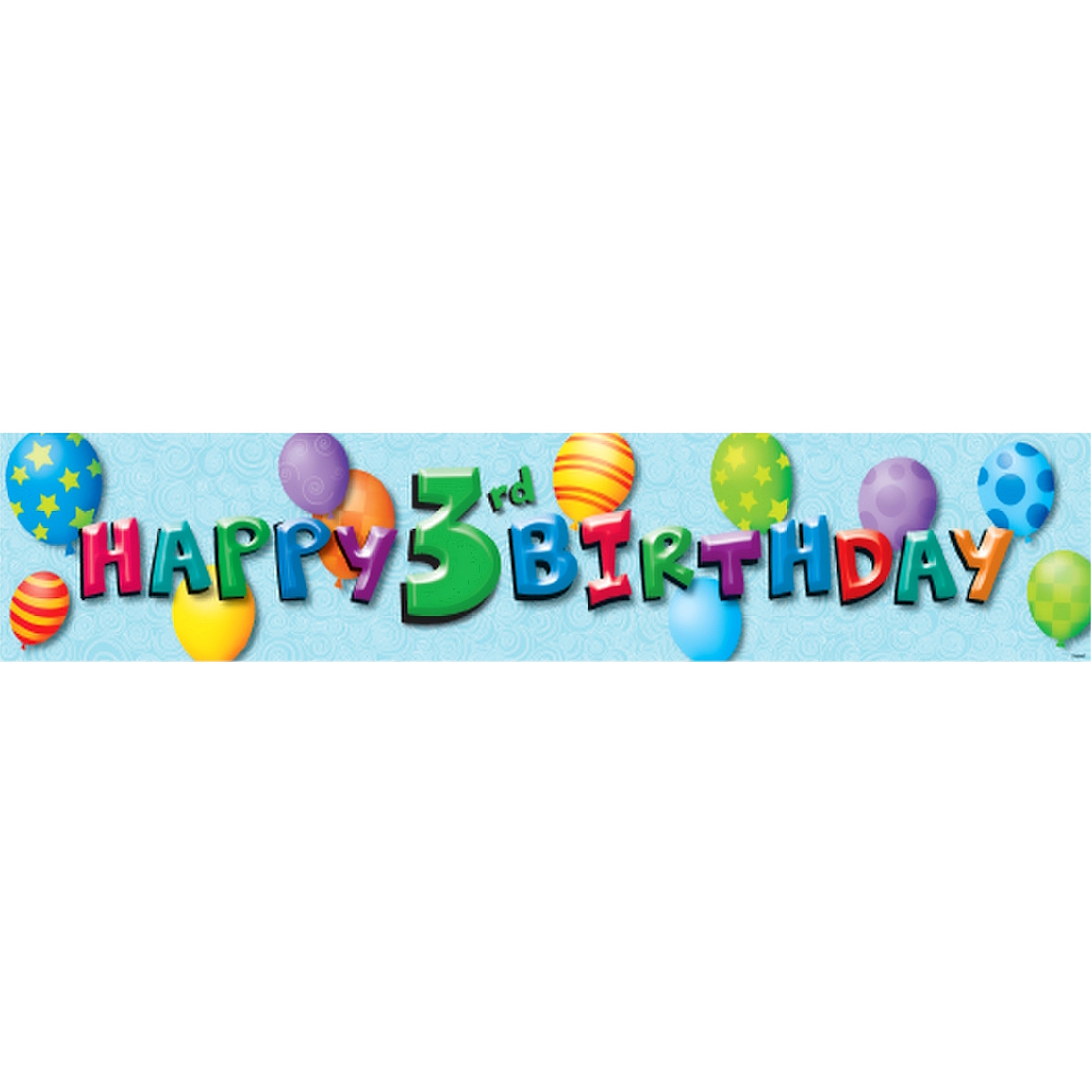 Happy 3rd Birthday Giant Paper Banner (1.5m)