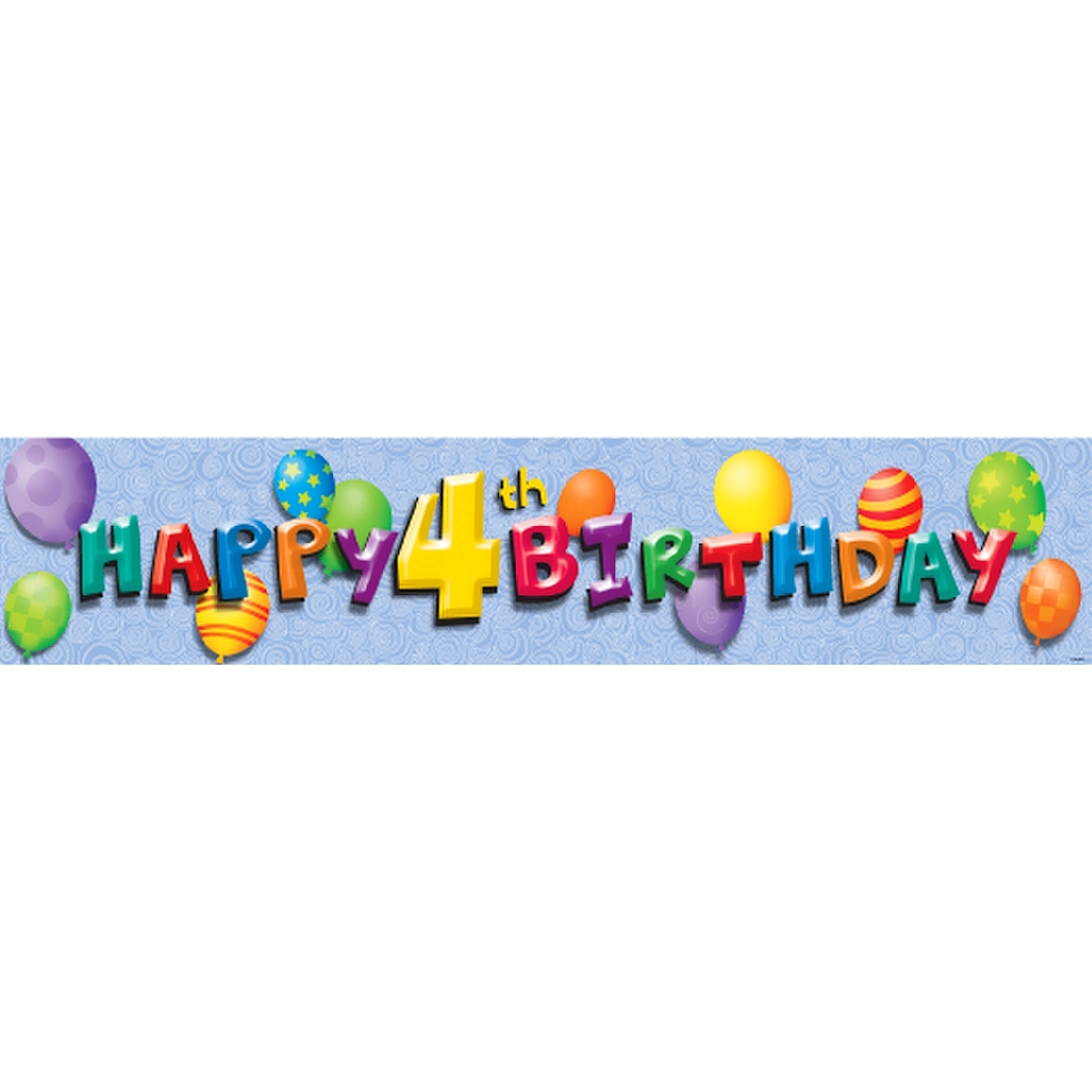 Happy 4th Birthday Giant Paper Banner (1.5m)
