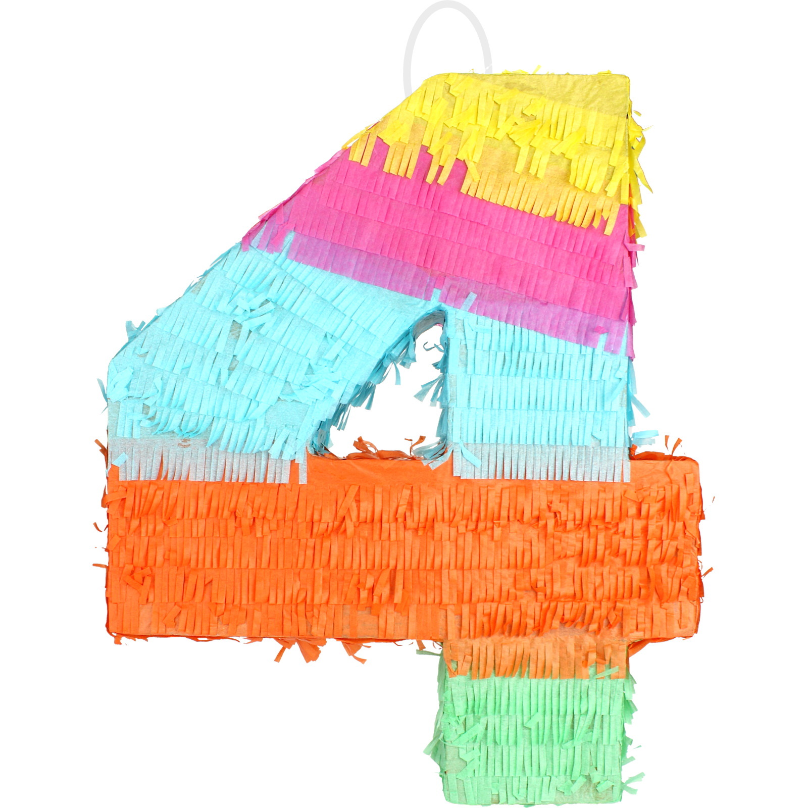 Rainbow Number 4 Pinata