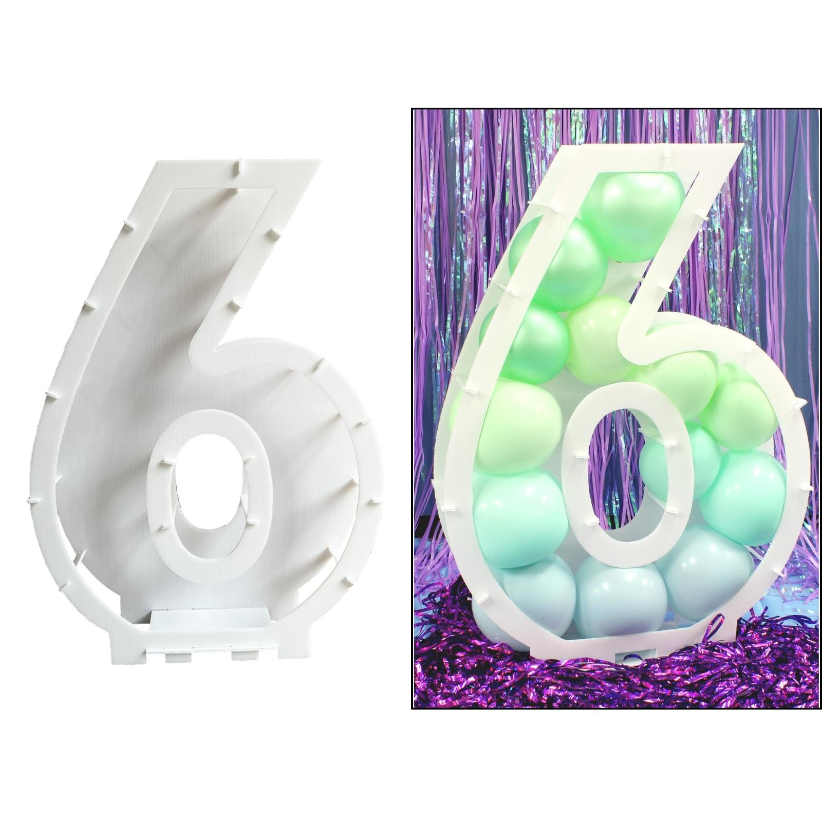 Number 6 Balloon Mosaic Frame (80cm)
