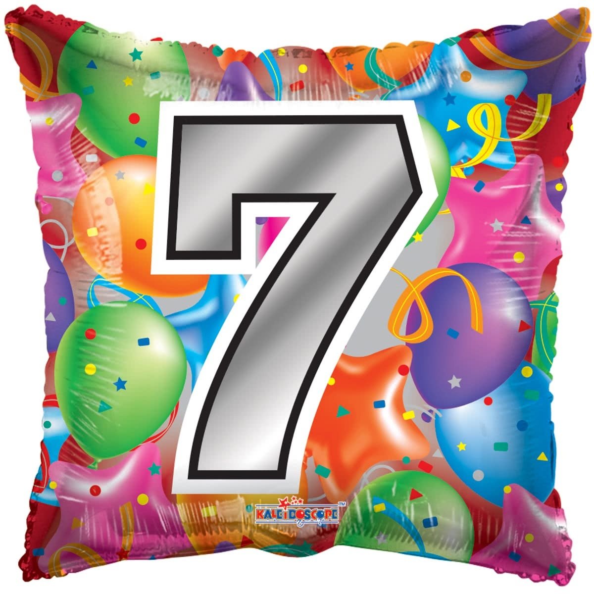 Number 7 Party Square Foil Helium Balloon