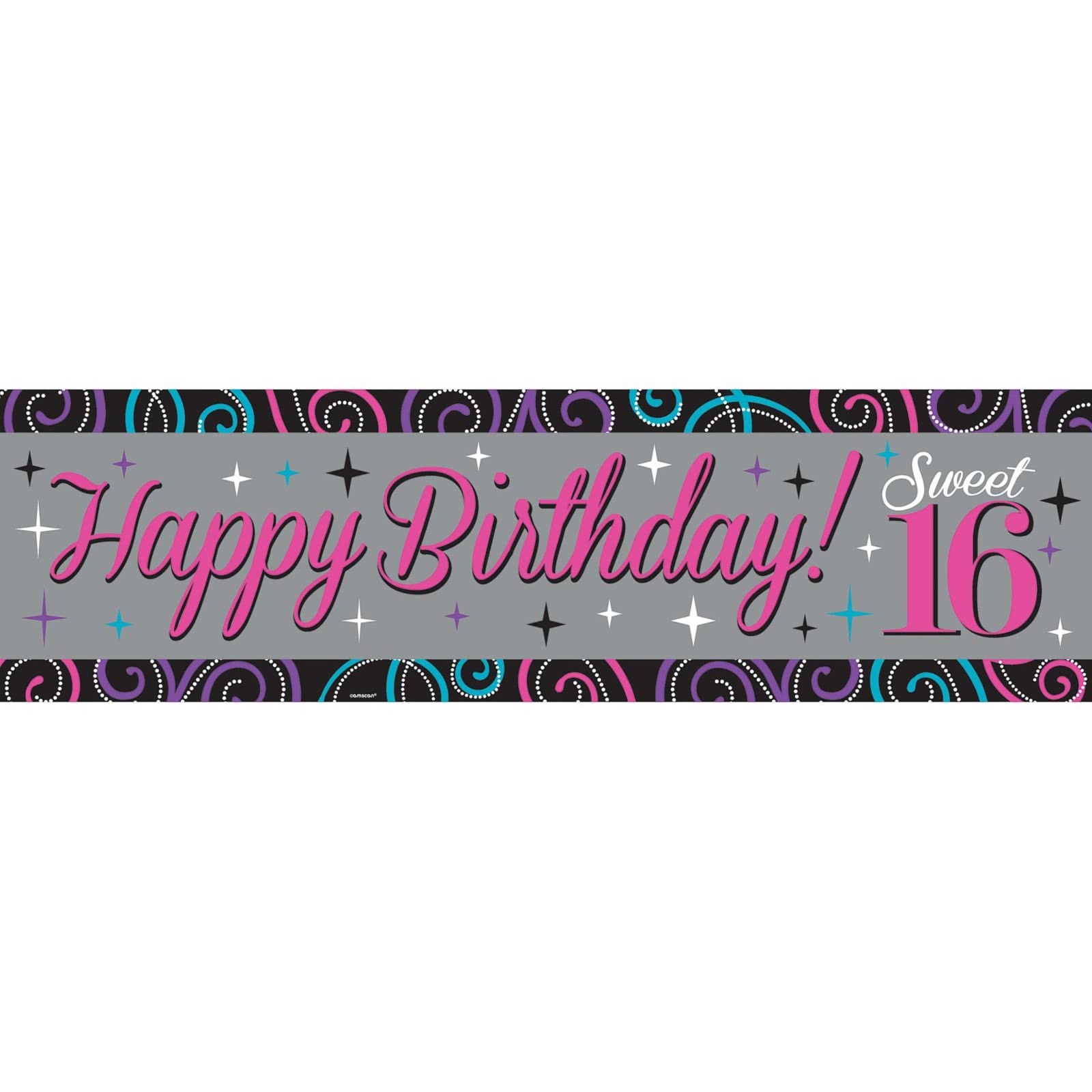 Sweet Sixteen 16th Large Happy Birthday Banner