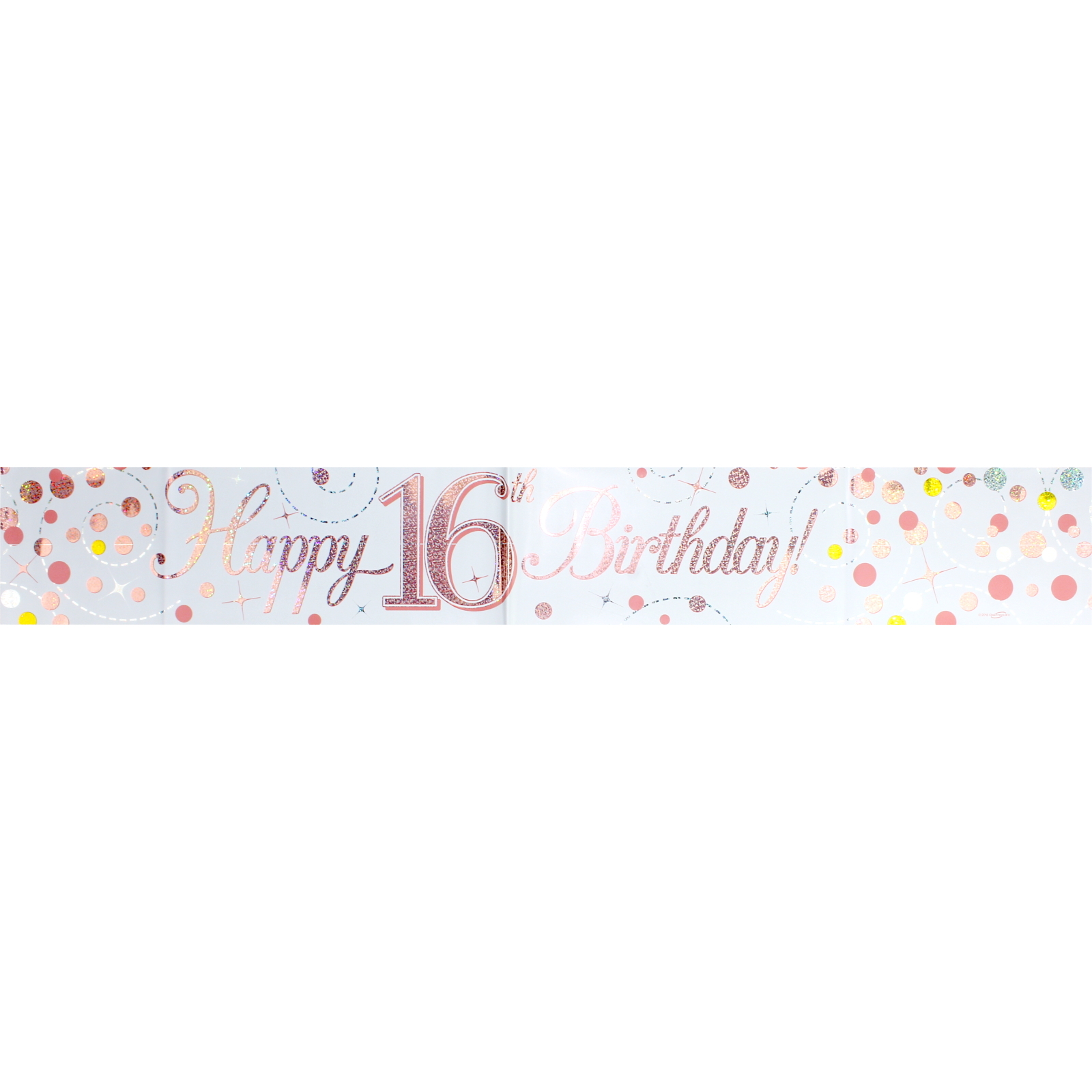 Sparkling Fizz Rose Gold 16th Birthday Banner