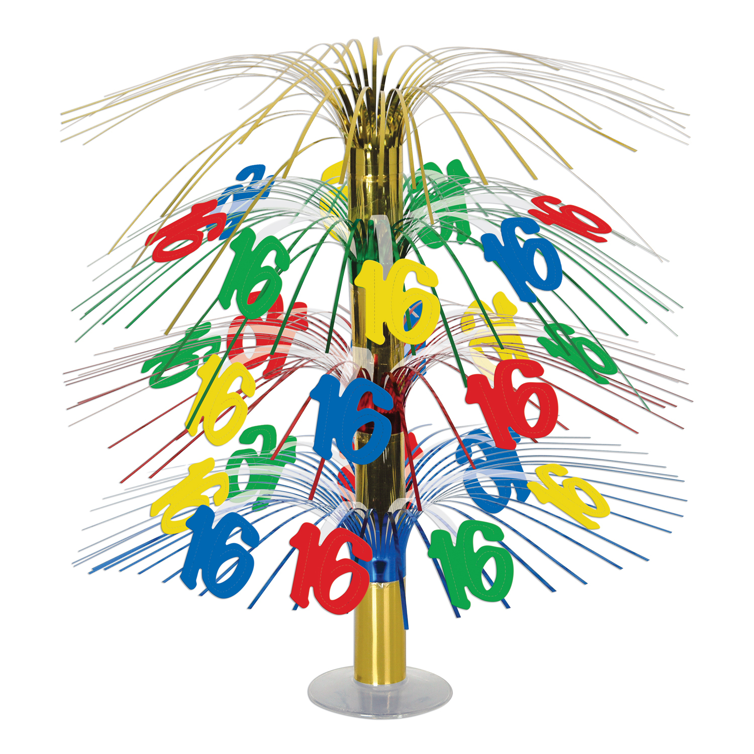 16th Birthday Coloured Cascade Centrepiece