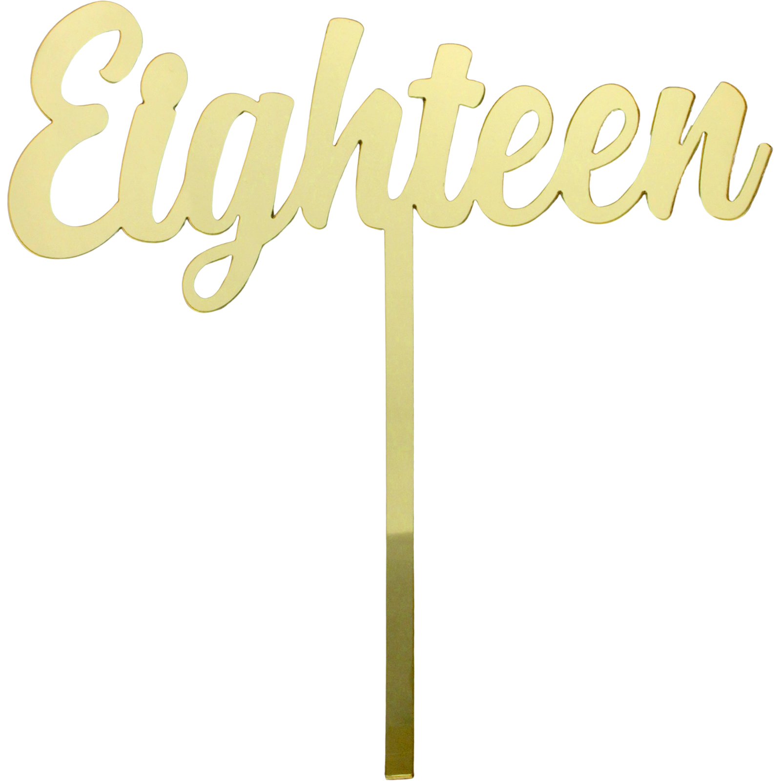 Eighteen Gold Acrylic Cake Topper