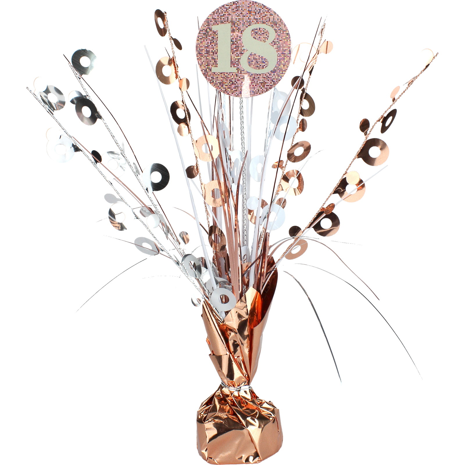 Prismatic Rose Gold and White 18th Birthday Spray Centrepiece