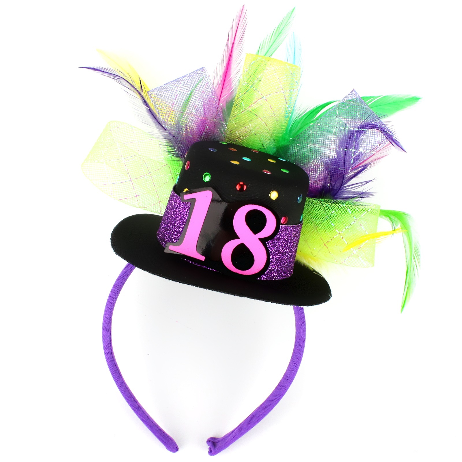 18th Colourful Mini Hat Headband 