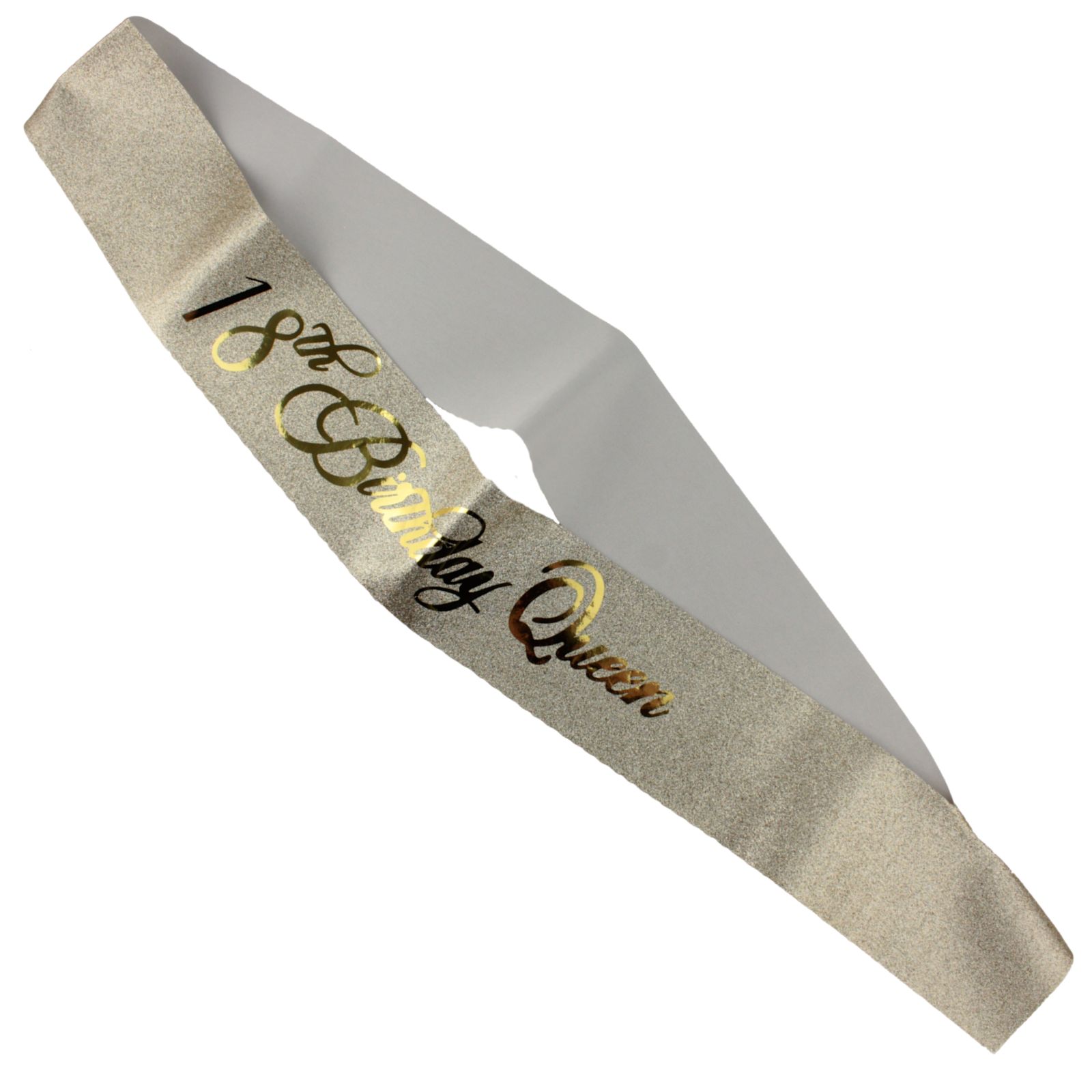 Gold Glitter 18th Birthday Queen Sash