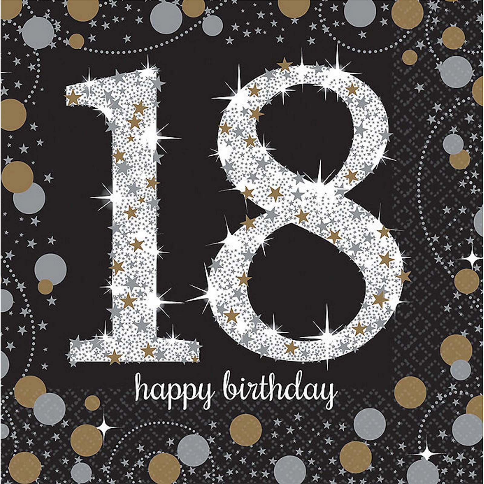 Sparkling Celebration 18th Birthday Large Napkins / Serviettes (Pack of 16)