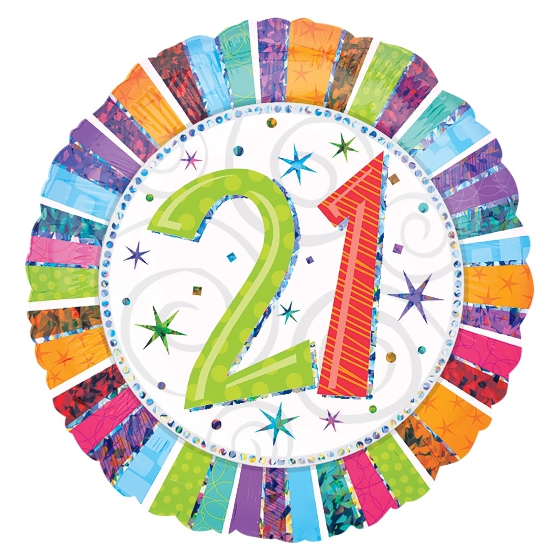 Radiant 21st Birthday Helium Balloon