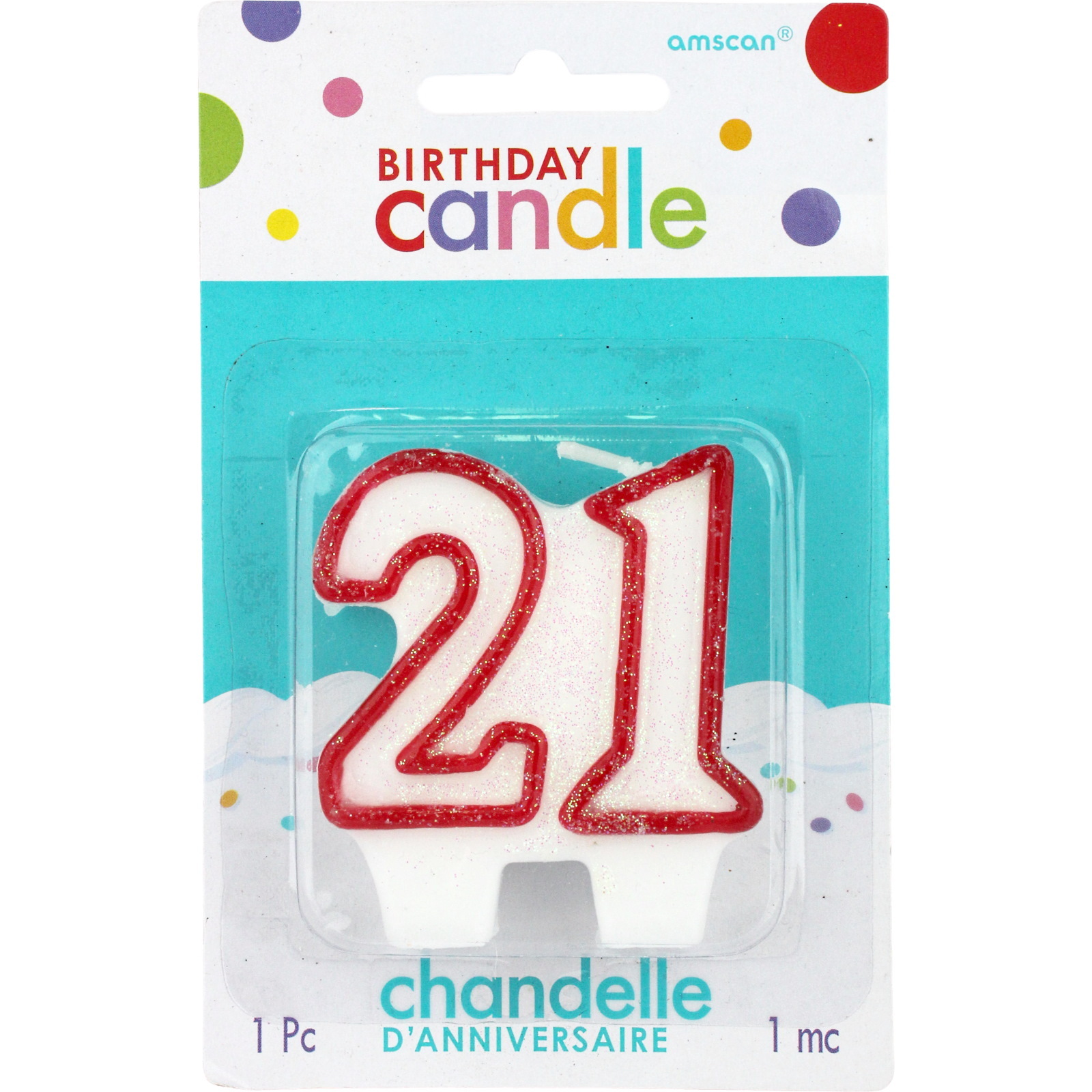 Red 21st Birthday Candle 