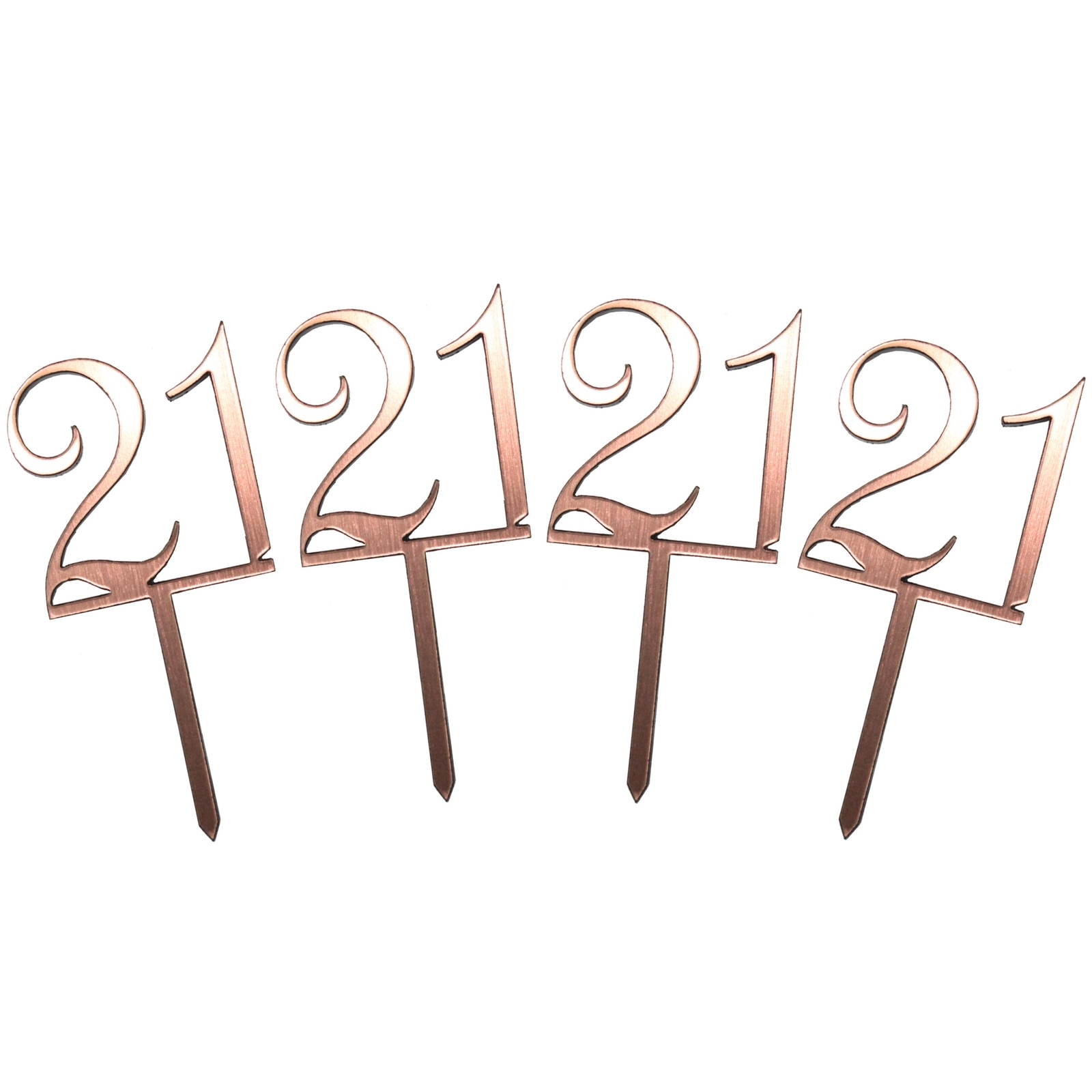 Mini 21 Rose Gold Cupcake Toppers (Pack of 4)