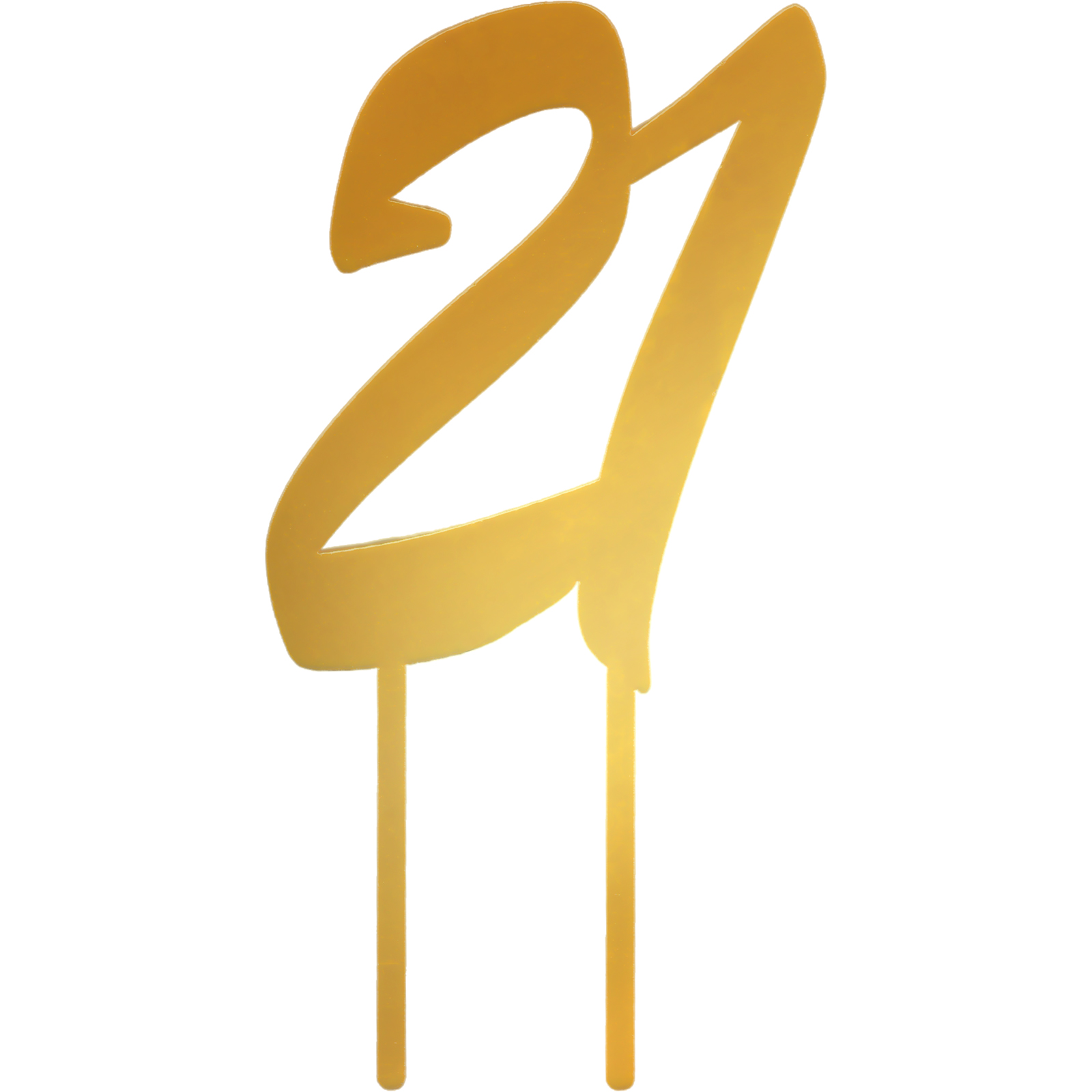 21 Gold Mirror Cake Topper - Discount Party Supplies