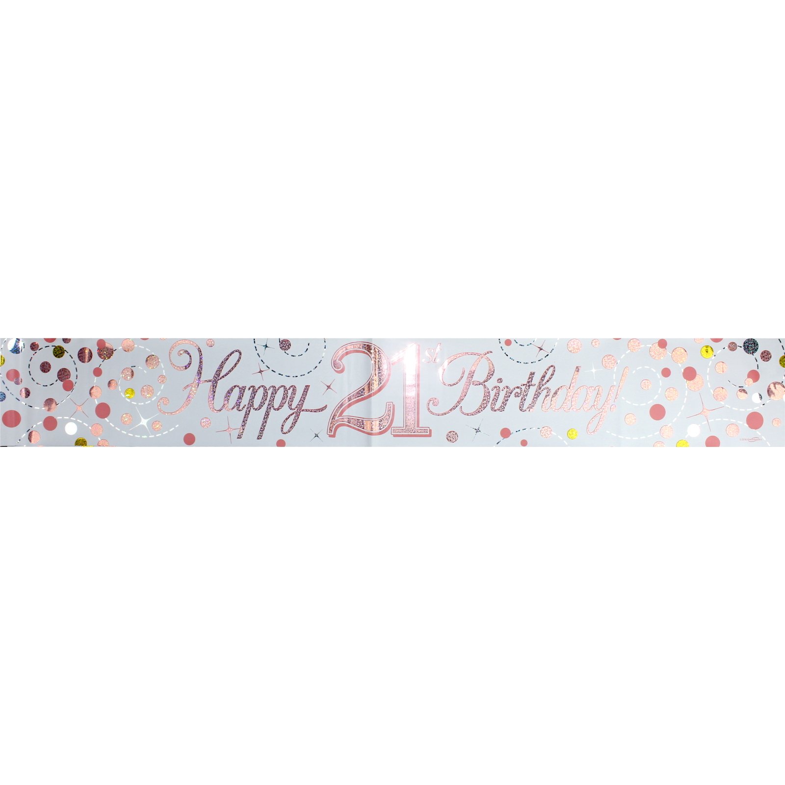 Sparkling Fizz Rose Gold 21st Birthday Banner