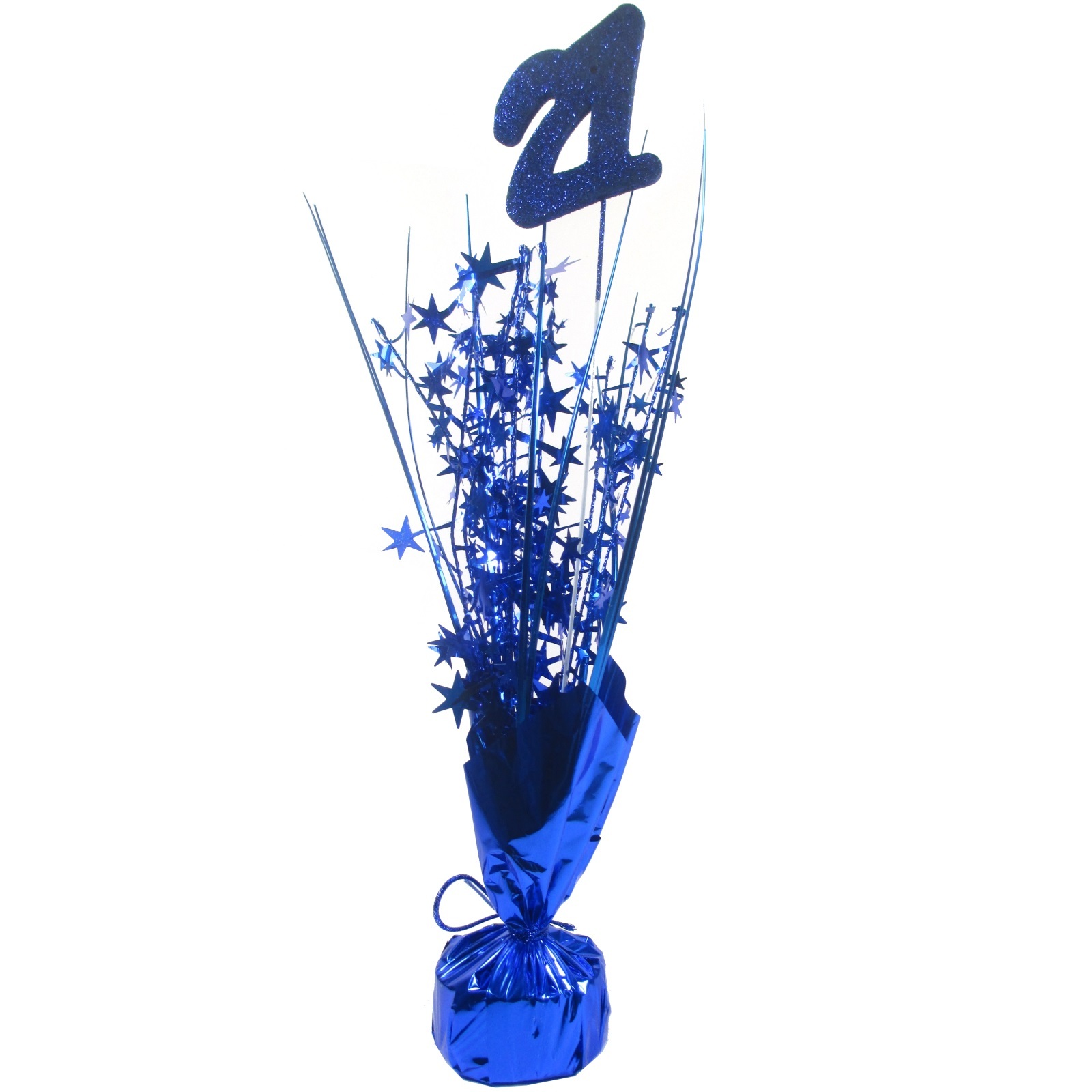 21st Birthday Blue Foil Spray Centrepiece