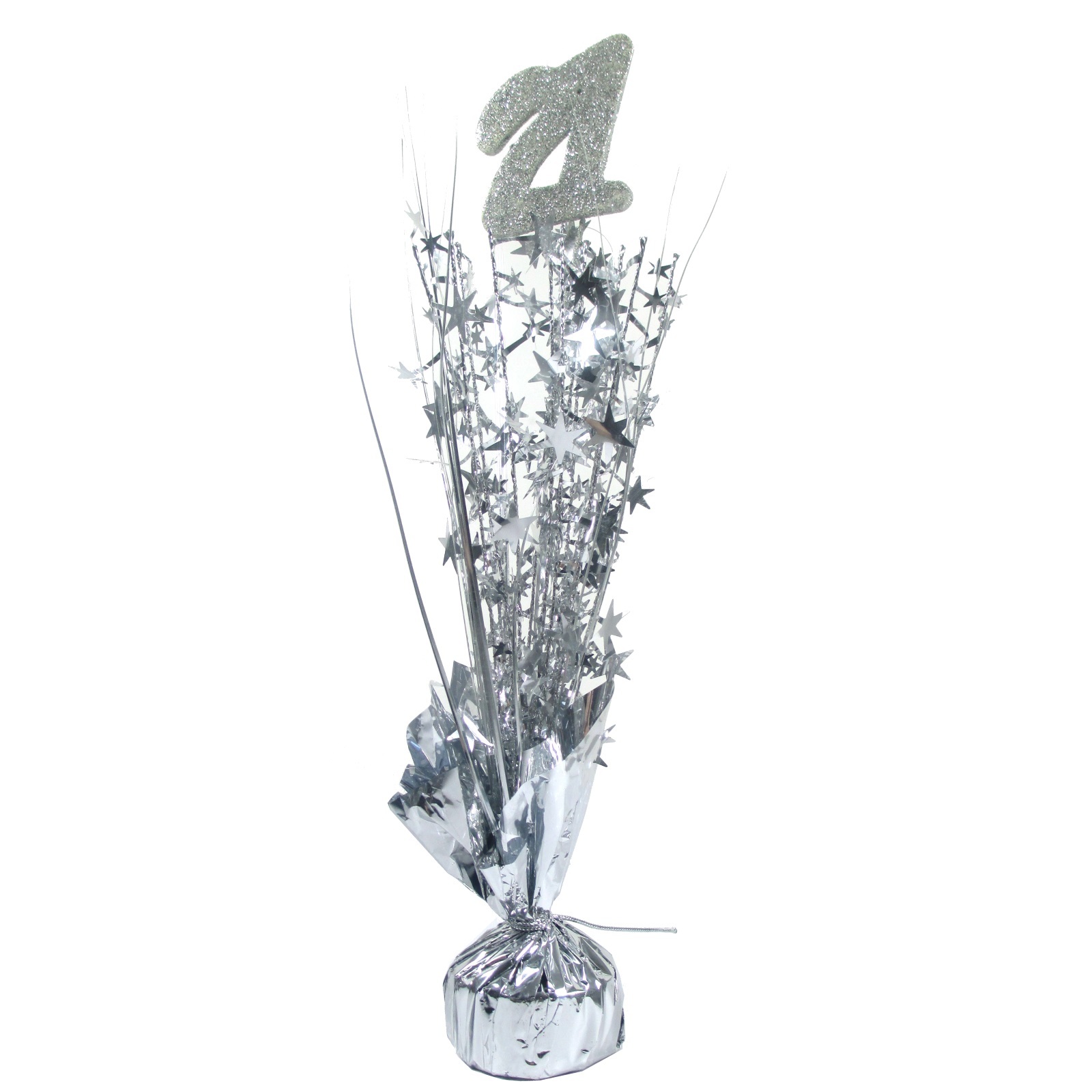 21st Birthday Silver Foil Spray Centrepiece