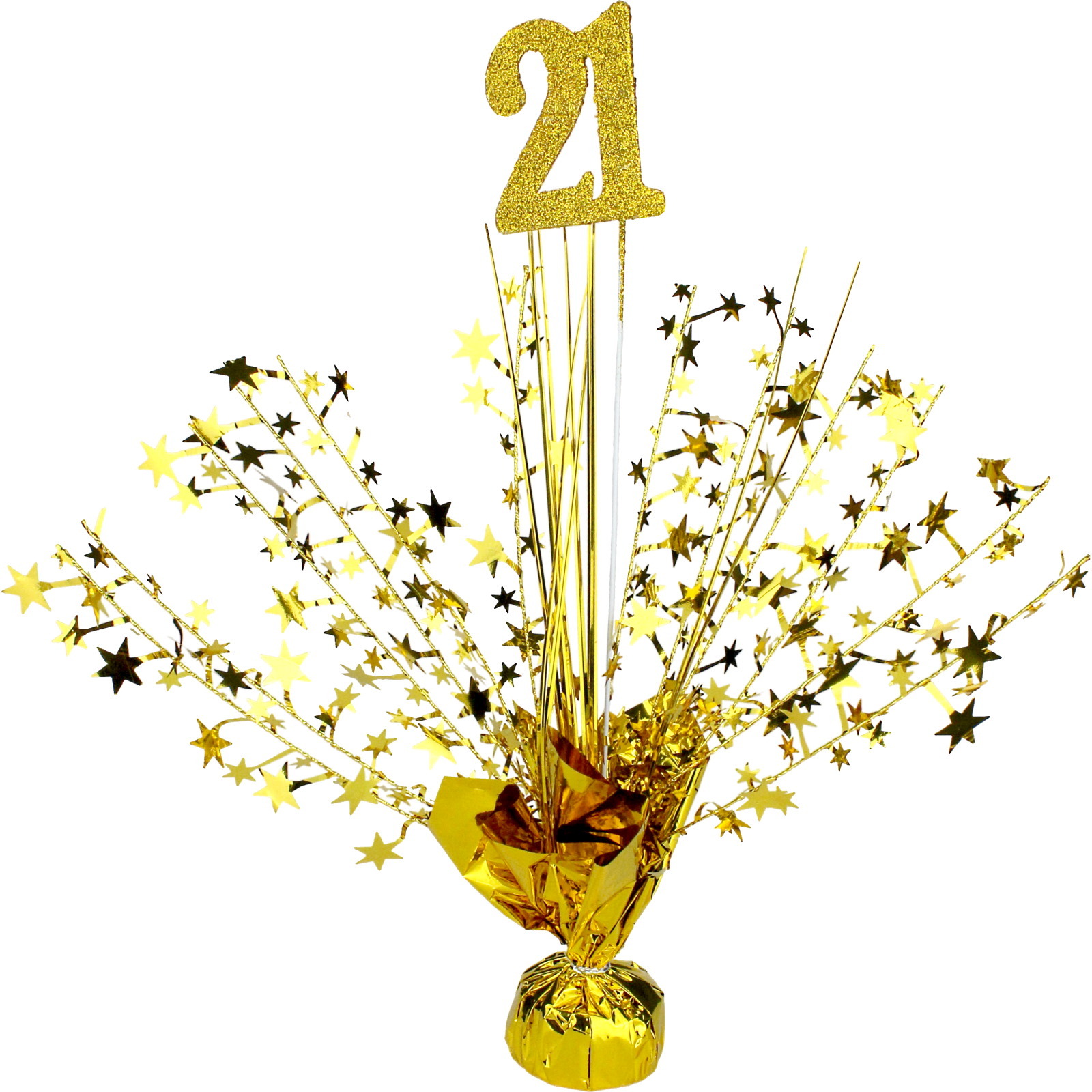 21st Birthday Gold Foil Spray Centrepiece 