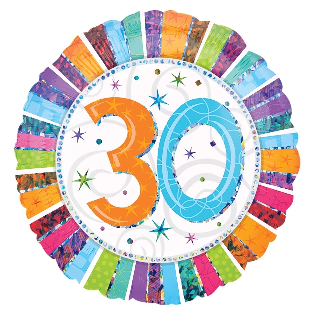 Radiant 30th Birthday Helium Balloon