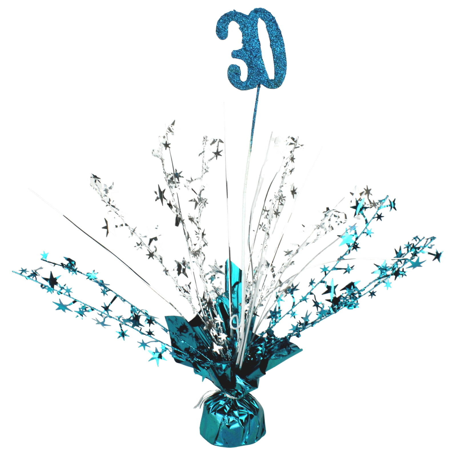 30th Teal Balloon Weight Table Centrepiece