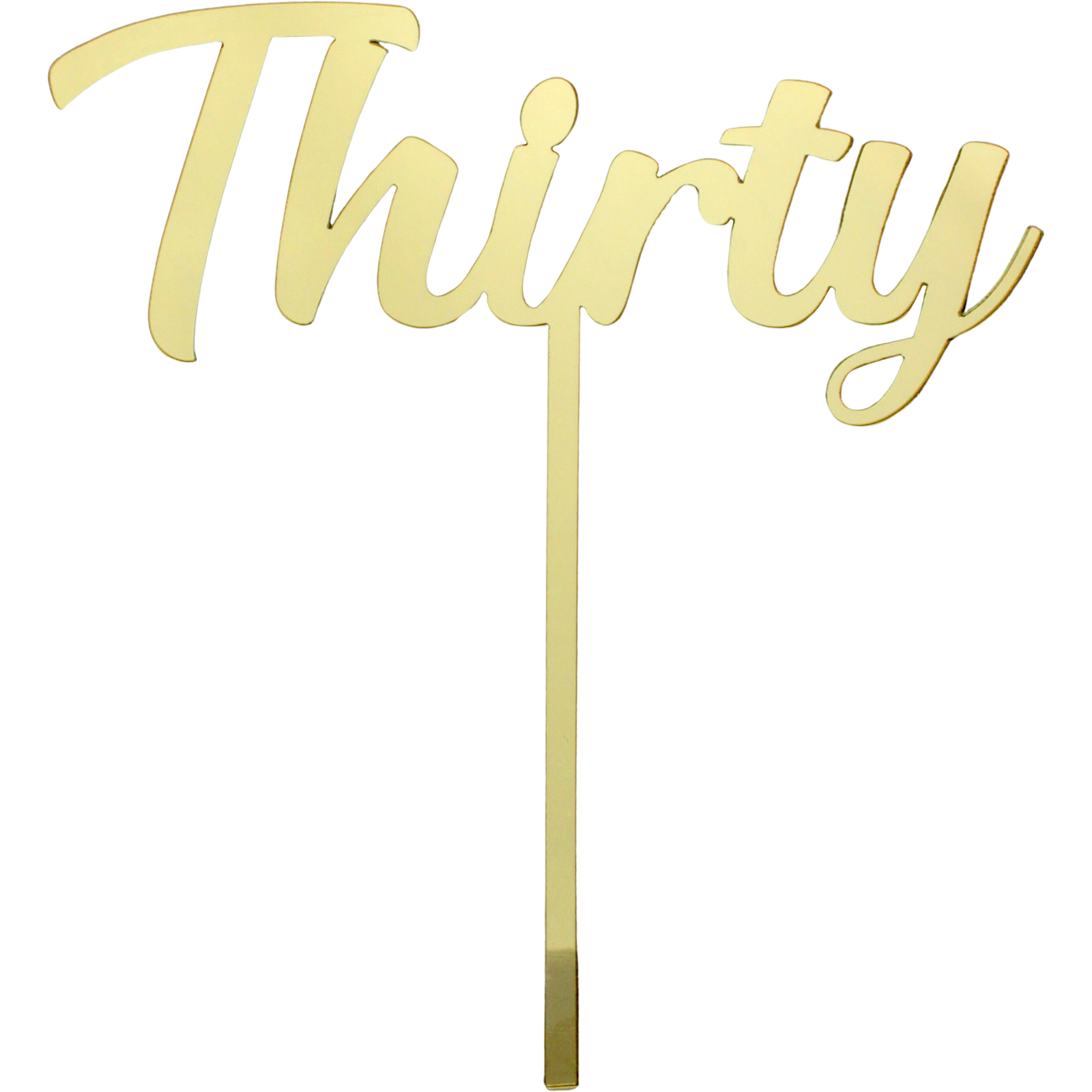 Thirty Gold Acrylic Cake Topper