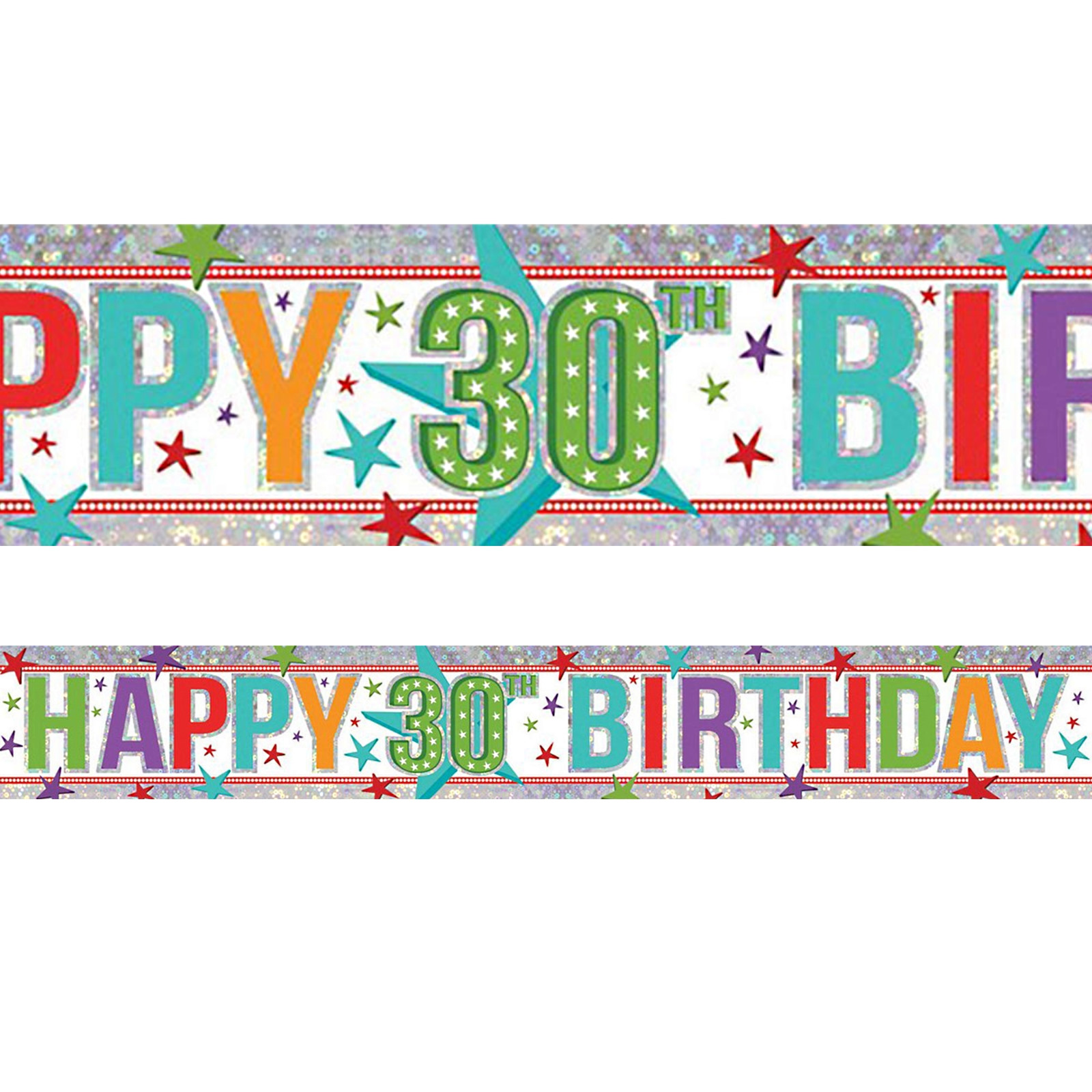 Holographic Happy 30th Birthday Banner