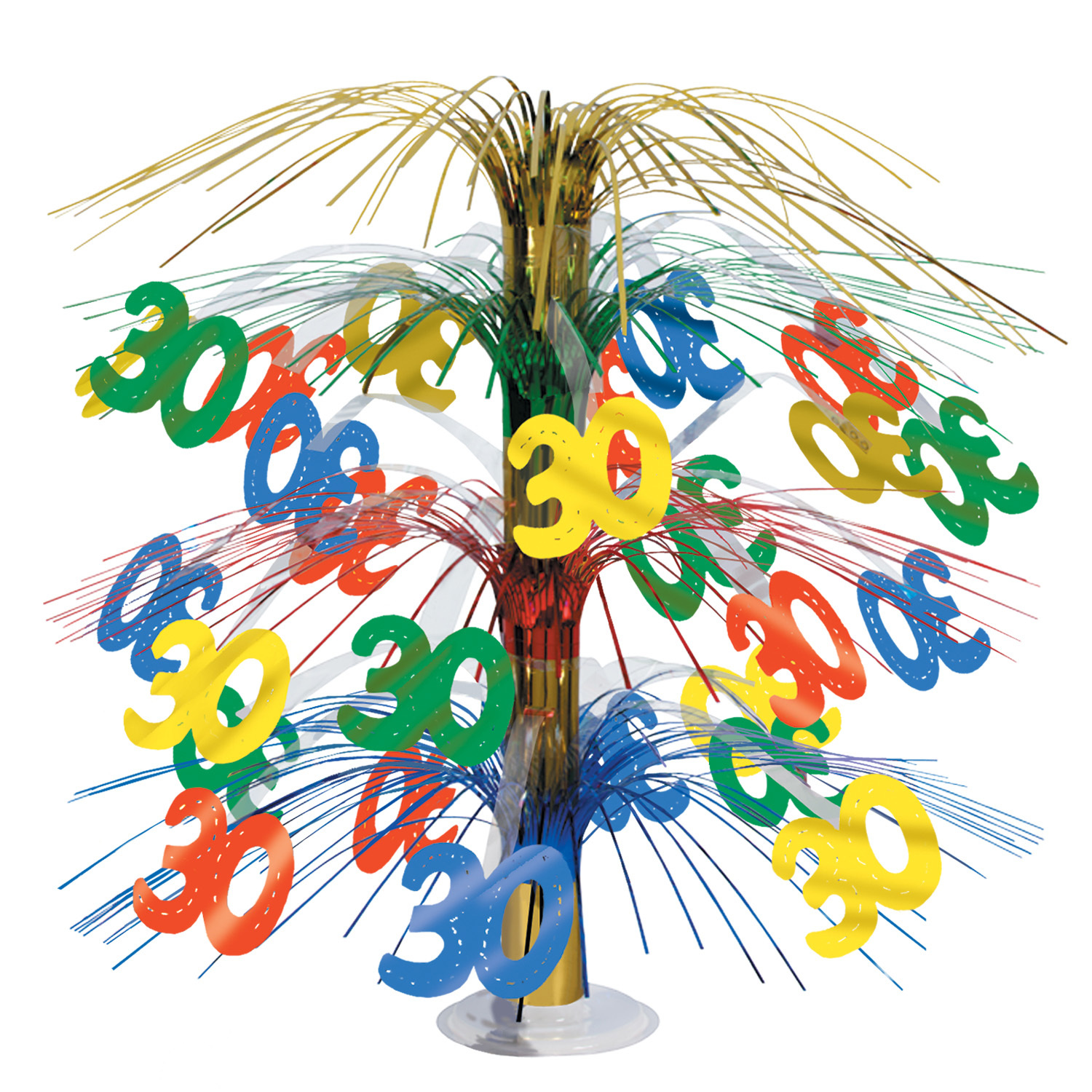 30th Birthday Coloured Cascade Centrepiece