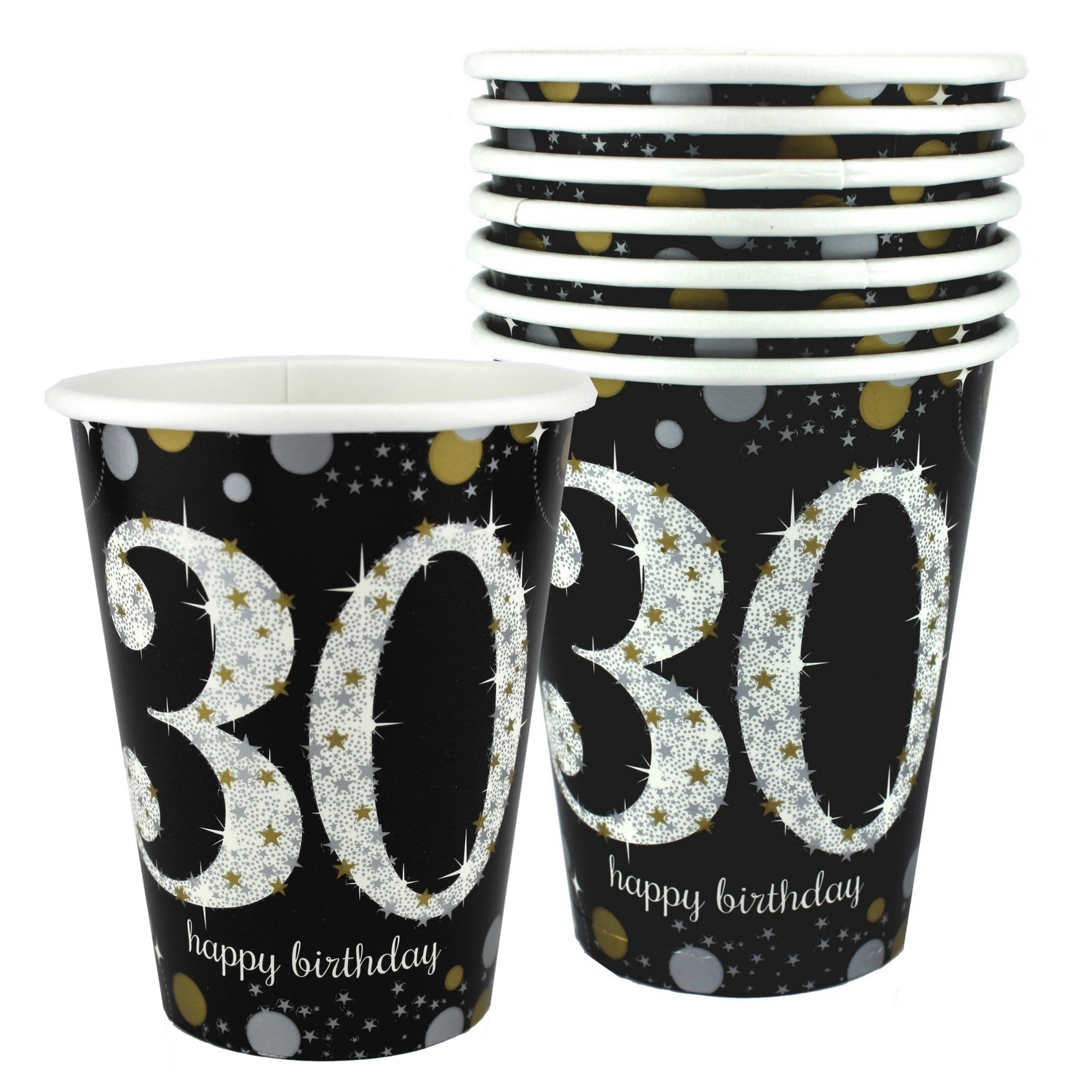 Sparkling Celebration 30th Birthday Paper Cups (Pack of 8)