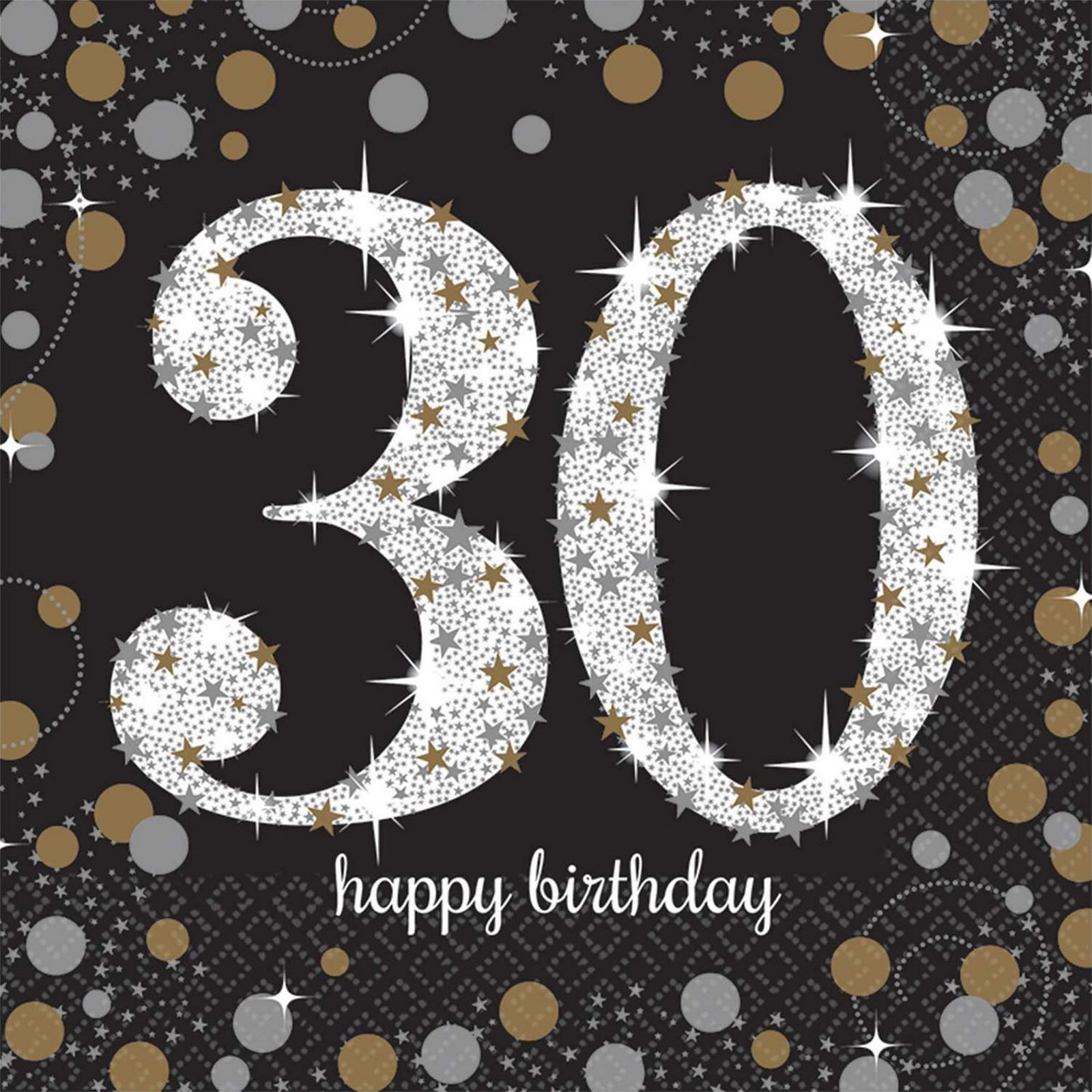 Sparkling Celebration 30th Birthday Large Napkins / Serviettes (Pack of 16)