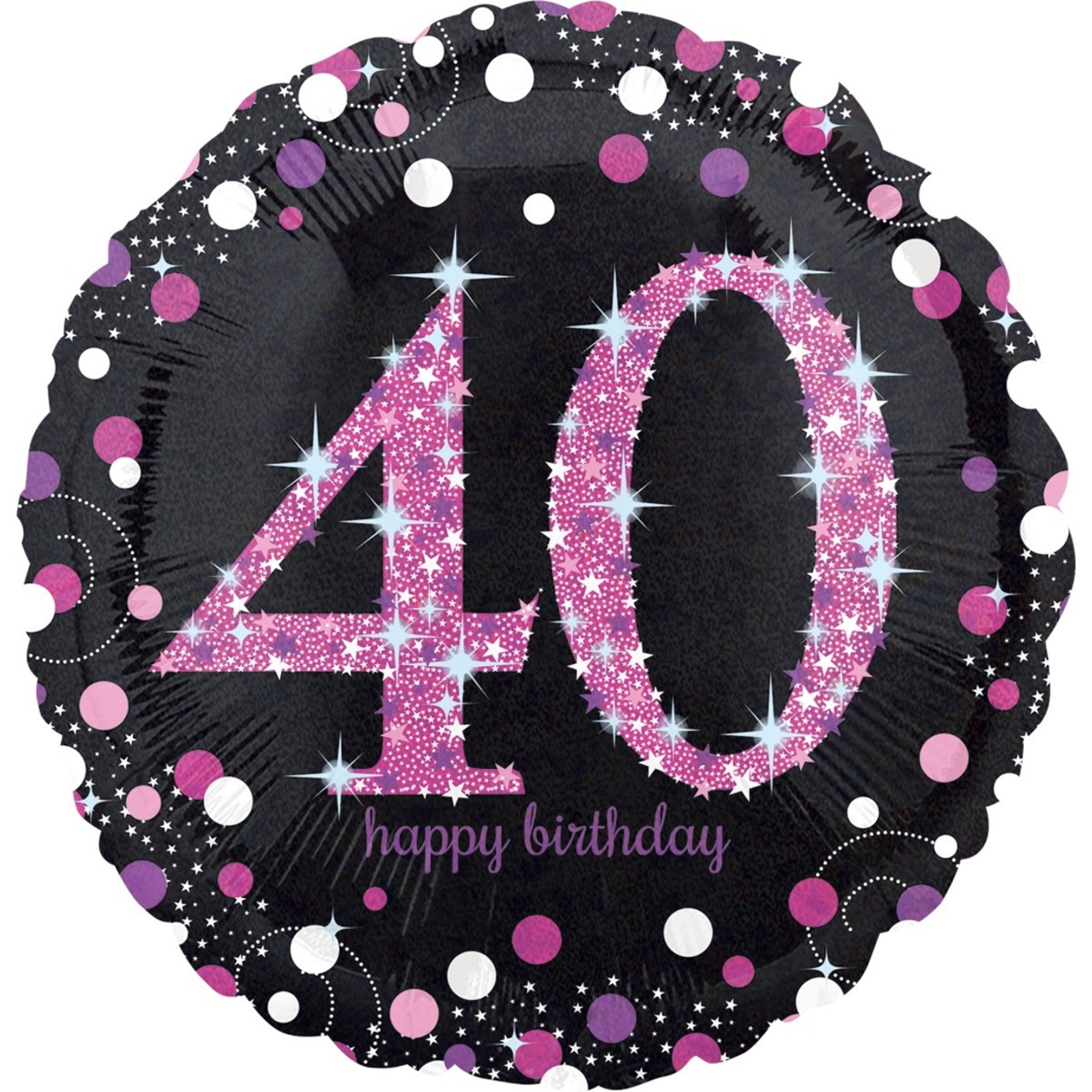 Pink Celebration 40th Birthday Helium Balloon